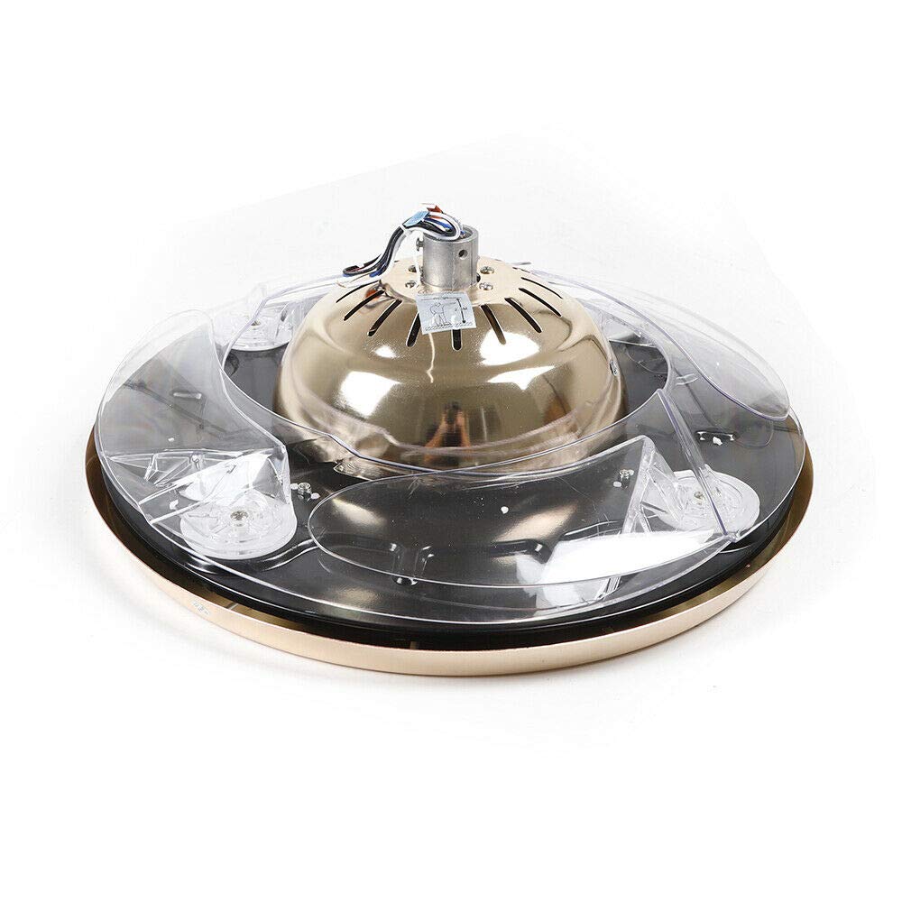 42 Inch TFCFL Ceiling Fan with LED Lights - Remote Control Crystal Chandelier Fan with Retractable Blades, 3-Color Dimmable 42W Light (Chrome Gold) - Perfect for Living Room, Bedroom & Dining Room