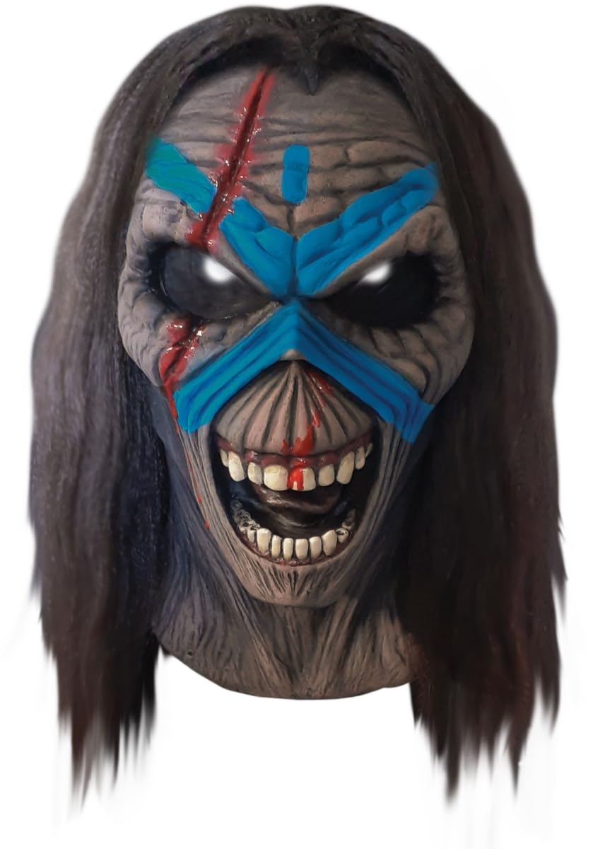 Iron Maiden Eddie the Clansman Halloween Latex Mask for Adults - Scary Cosplay Costume Accessory for Horror Parties & Heavy Metal Concerts