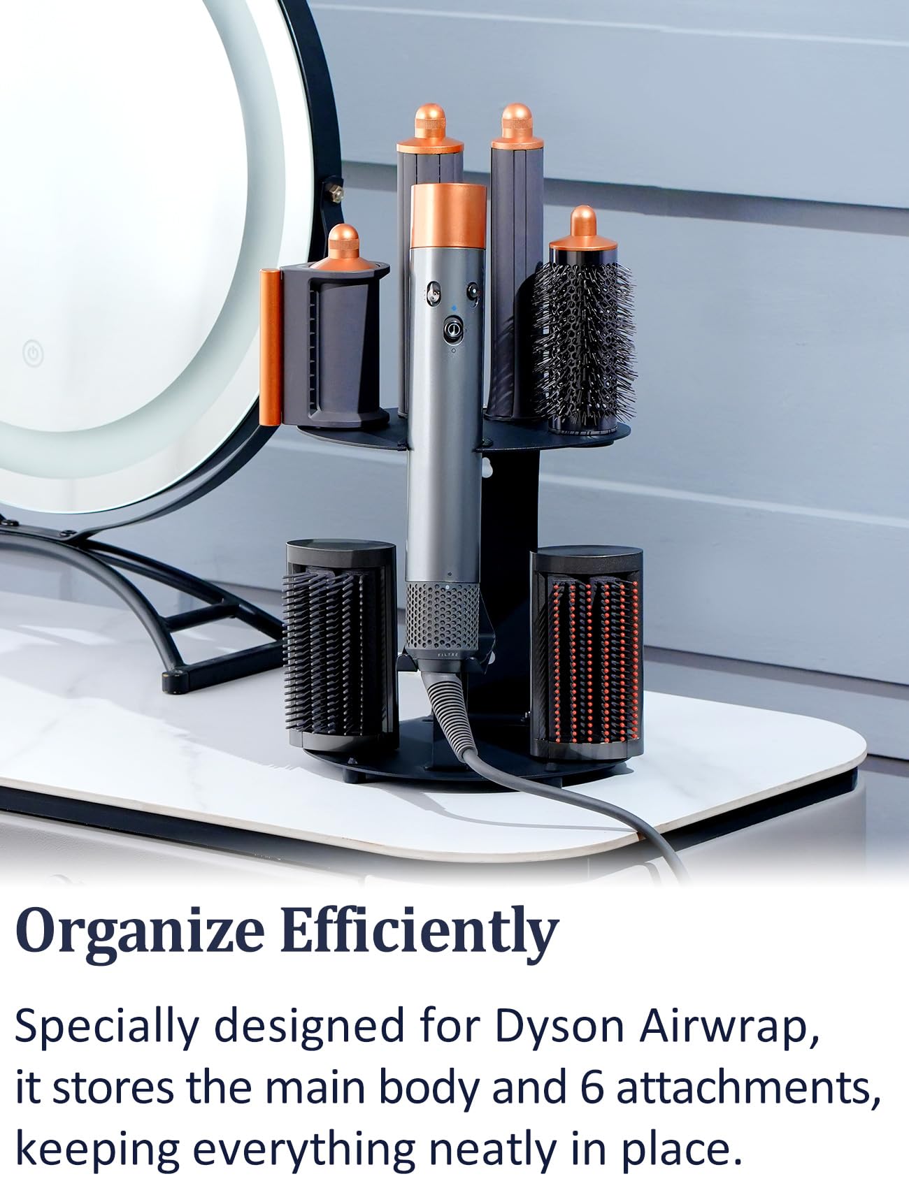 Dyson Airwrap Organizer Stand - Curling Iron Holder & Hair Tool Storage Rack, Wall Mountable Desktop Accessory for Home & Bathroom | Perfect for Salon-Style Styling & Clutter-Free Vanity Organization
