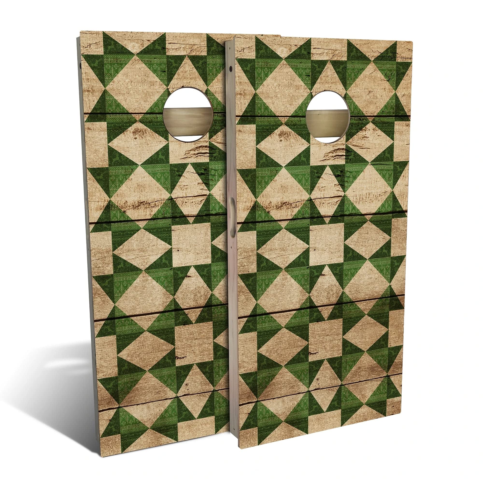 Skip's Garage Country Living Green Christmas Cornhole Board Set - 2 Boards, 8 Bags & Accessories - Choose Your Size - Perfect for Backyard Parties, Tailgating & Holiday Gatherings