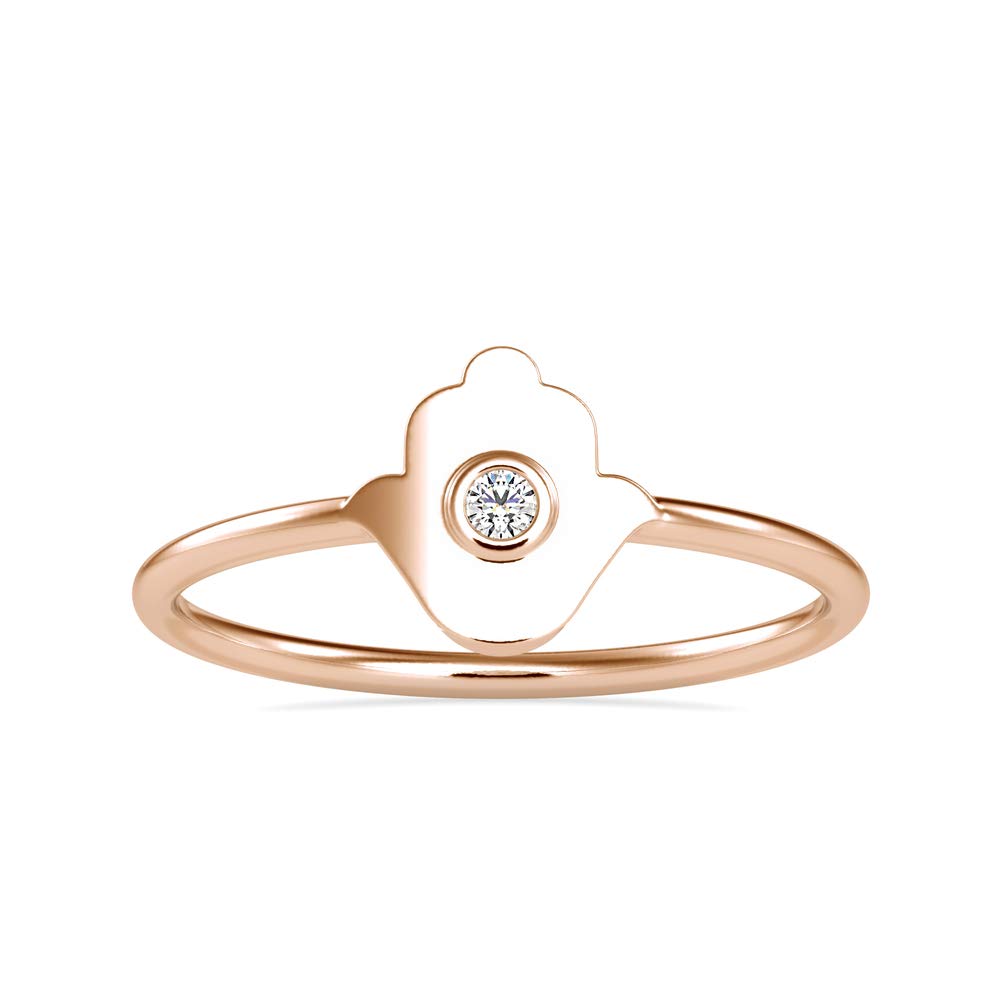 18K White/Yellow/Rose Gold Certified Antique Style Solitaire Diamond Ring - Natural Round Cut (0.03 Cttw, IJ-SI) - Real Diamond Wedding Band, Anniversary & Bridal Jewelry Gift for Her - Perfect for Engagements, Proposals & Special Occasions