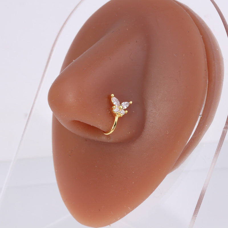 18K Gold Bunny No Piercing Nose Cuff - Fake Nose Ring for Women | Trendy Non-Piercing Nose Jewelry for Parties, Weddings & Everyday Wear (HSPJ609)
