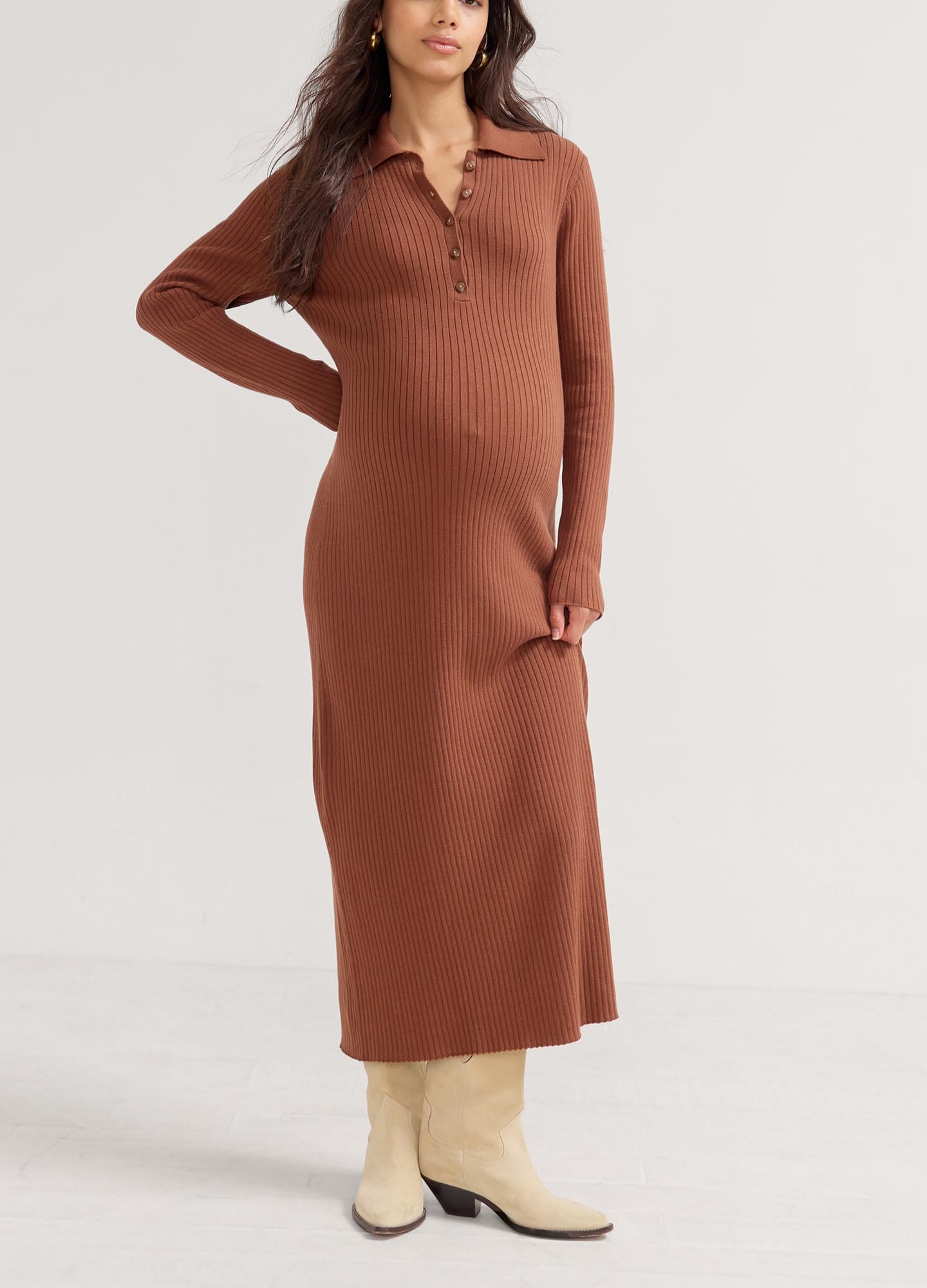 Averie Polo Sweater Dress for Women - Casual Knit Dress with Collar | Perfect for Office, Date Night & Fall Outfits