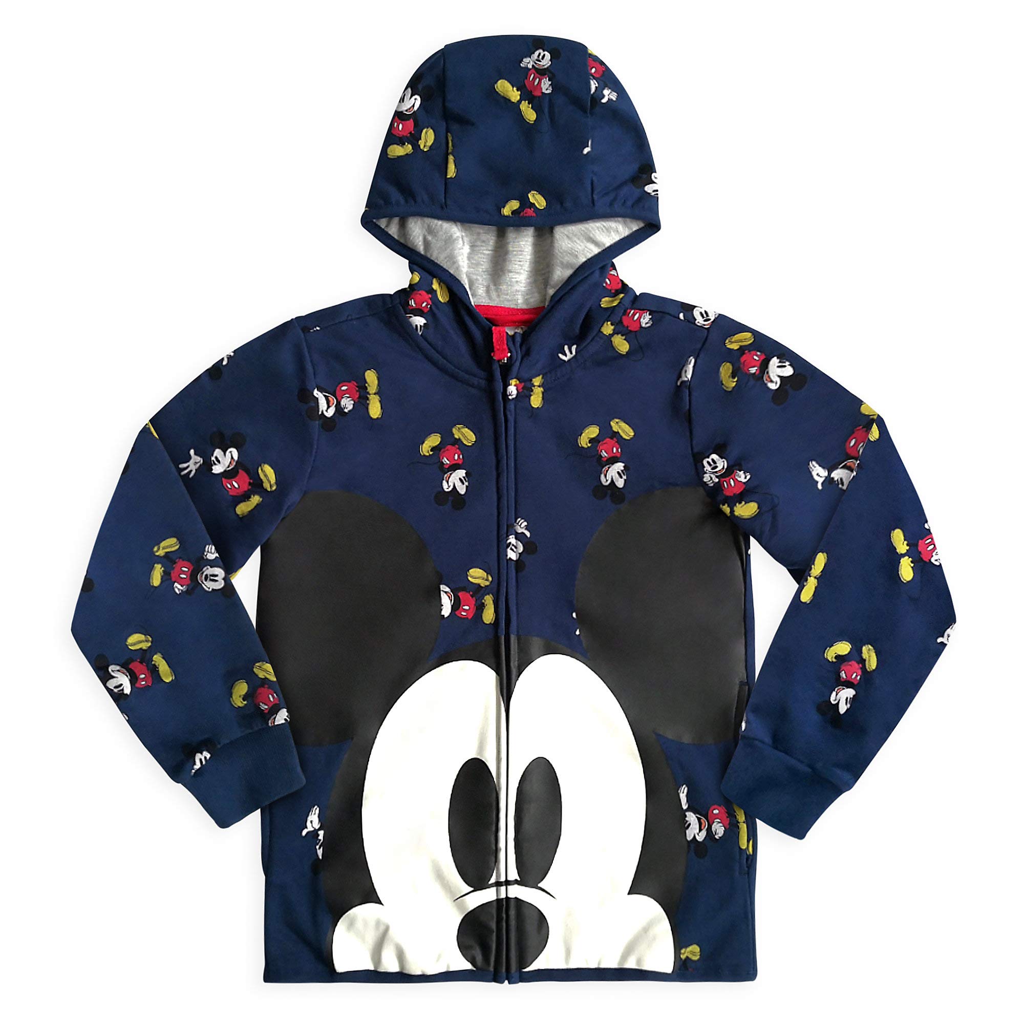 Disney Mickey Mouse Boys' Zip-Up Hoodie - Soft Fleece Pullover for Kids, Casual Wear & Outdoor Activities