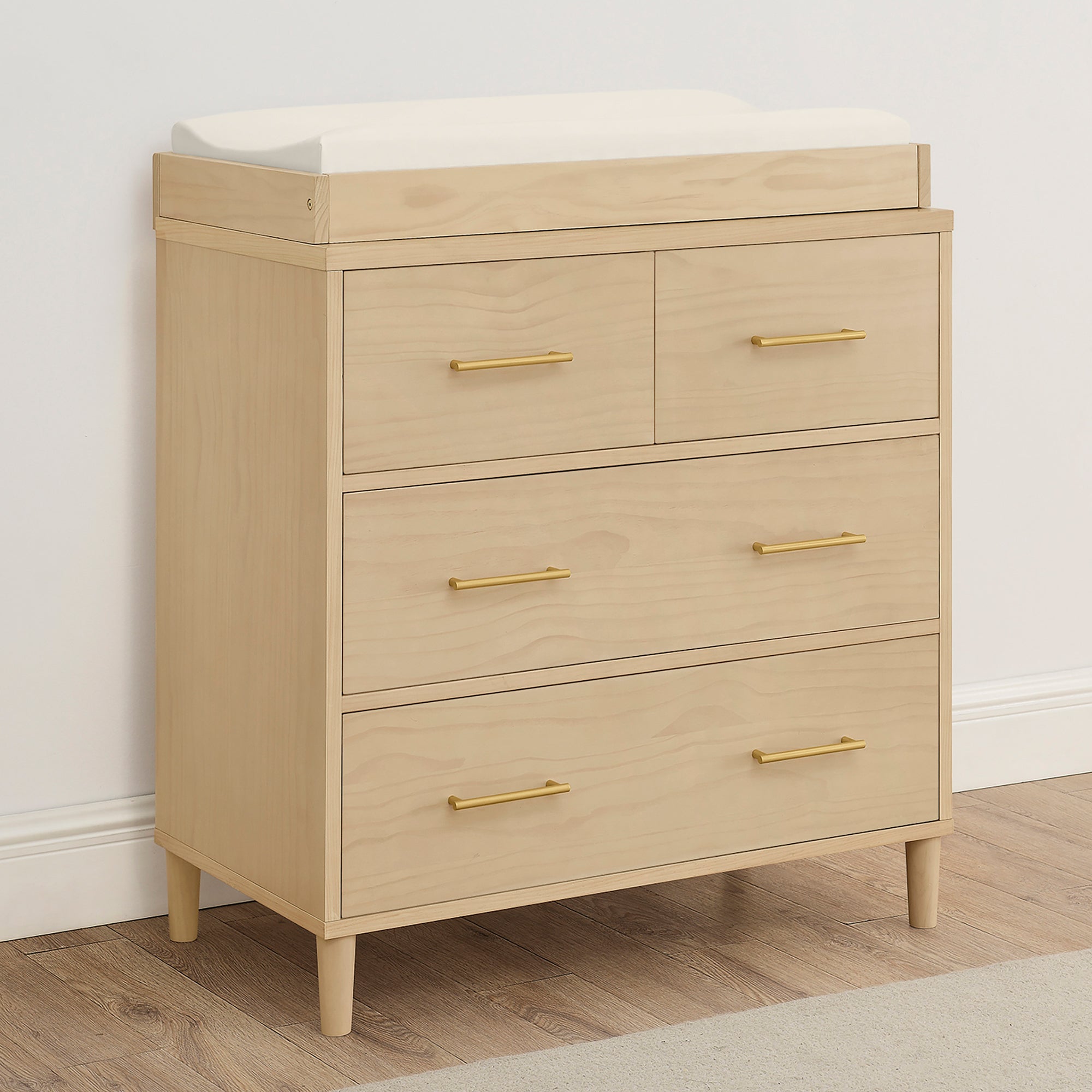 Classic 4 Drawer Dresser with Changing Top & Interlocking Drawers - Nursery Furniture for Baby Essentials Storage & Organization | Perfect for Baby Rooms, Bedrooms & Home Organization
