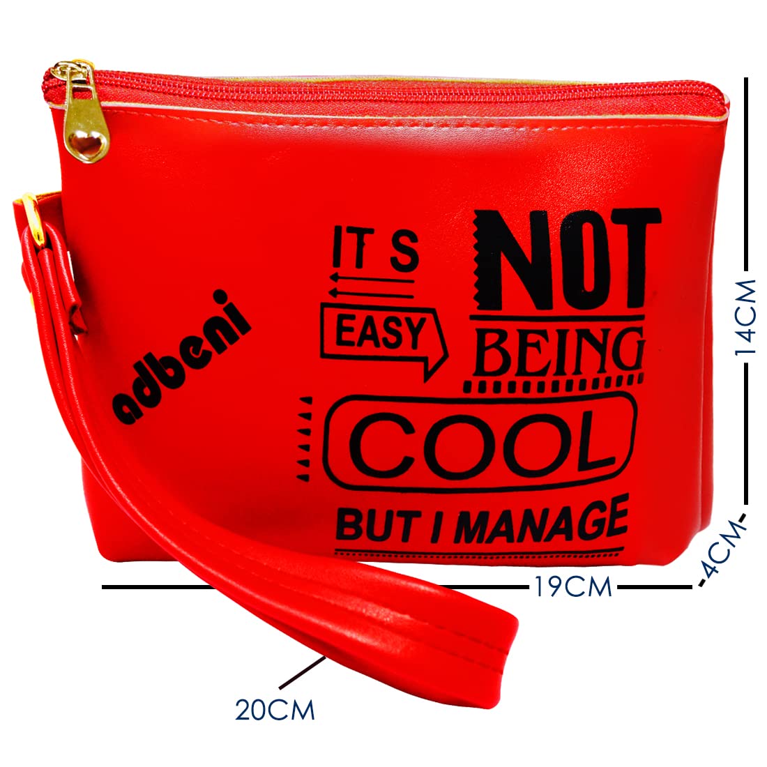 Adbeni Small Makeup Bag for Women - Waterproof Travel Cosmetic Organizer, Multi-Functional Toiletry Pouch for Beach, Gym, Vacation & Daily Use (Red)