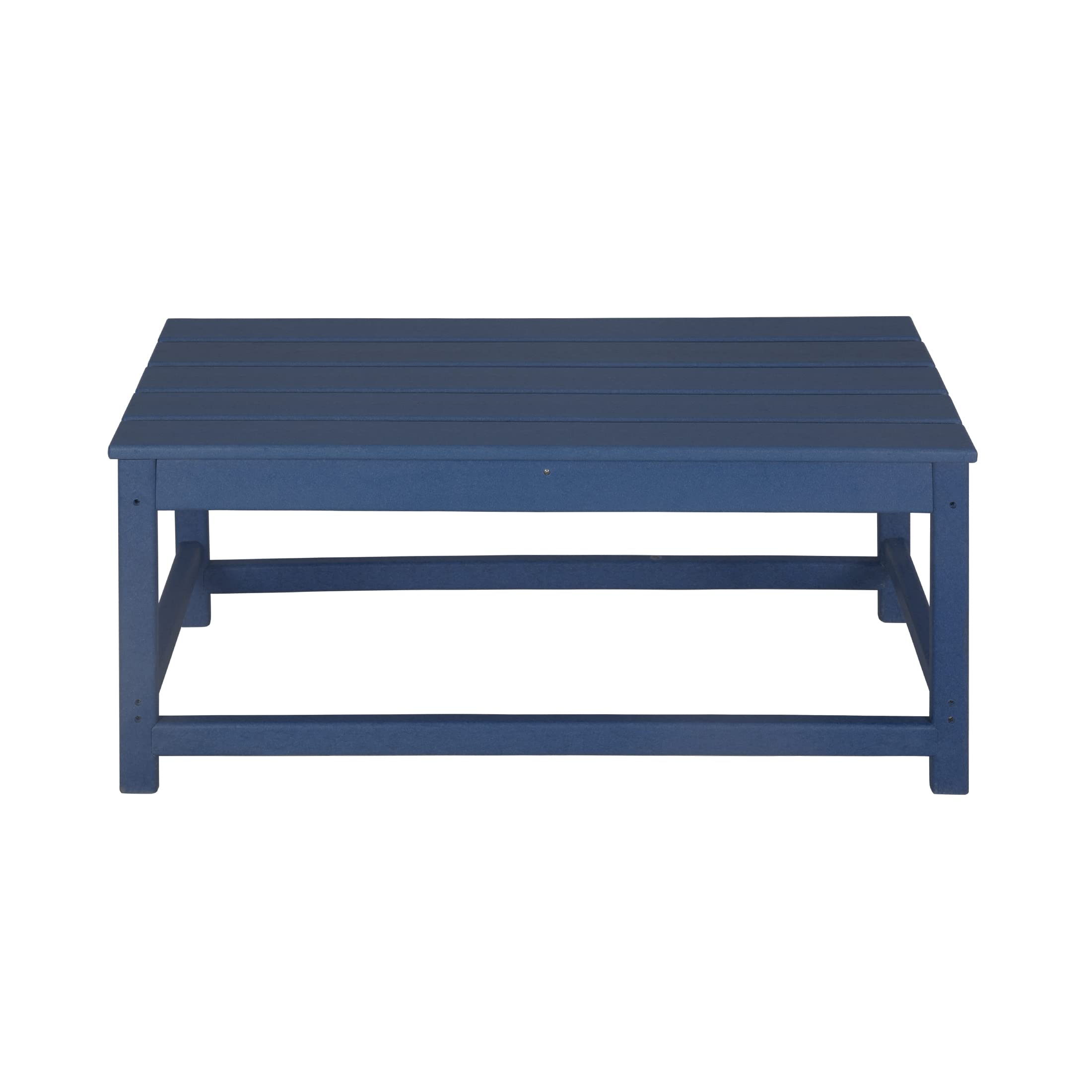 Adirondack Chairs Set of 3 with Table - Outdoor Folding Furniture for Garden, Patio & Camping (Navy Blue)
