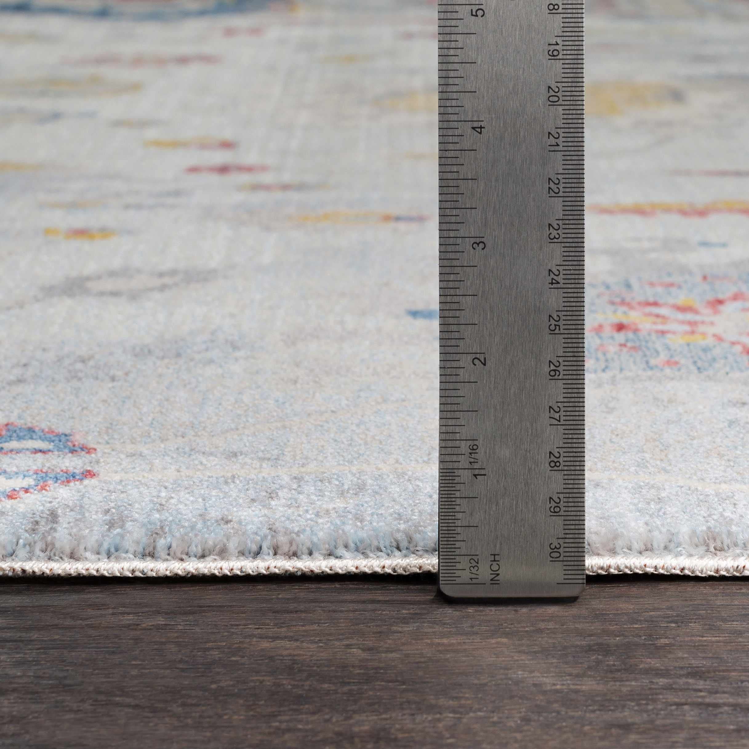 Hauteloom Kernersville Traditional Orange Blue Gray Area Rug 2' x 2'11