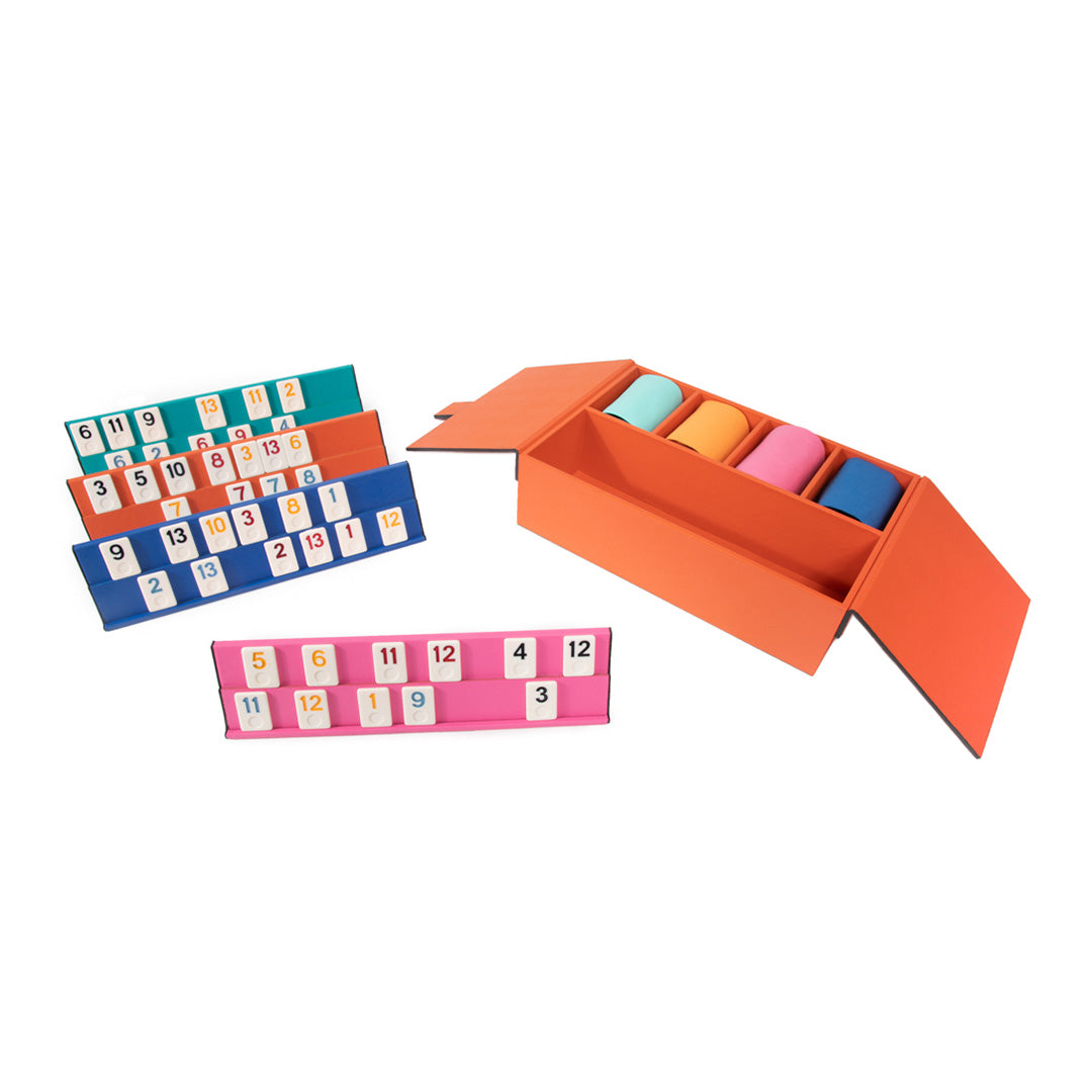 Premium Orange Rummikub Tile Game Set - Classic Family Board Game for Adults & Kids - Perfect for Game Nights, Travel, and Holiday Gatherings