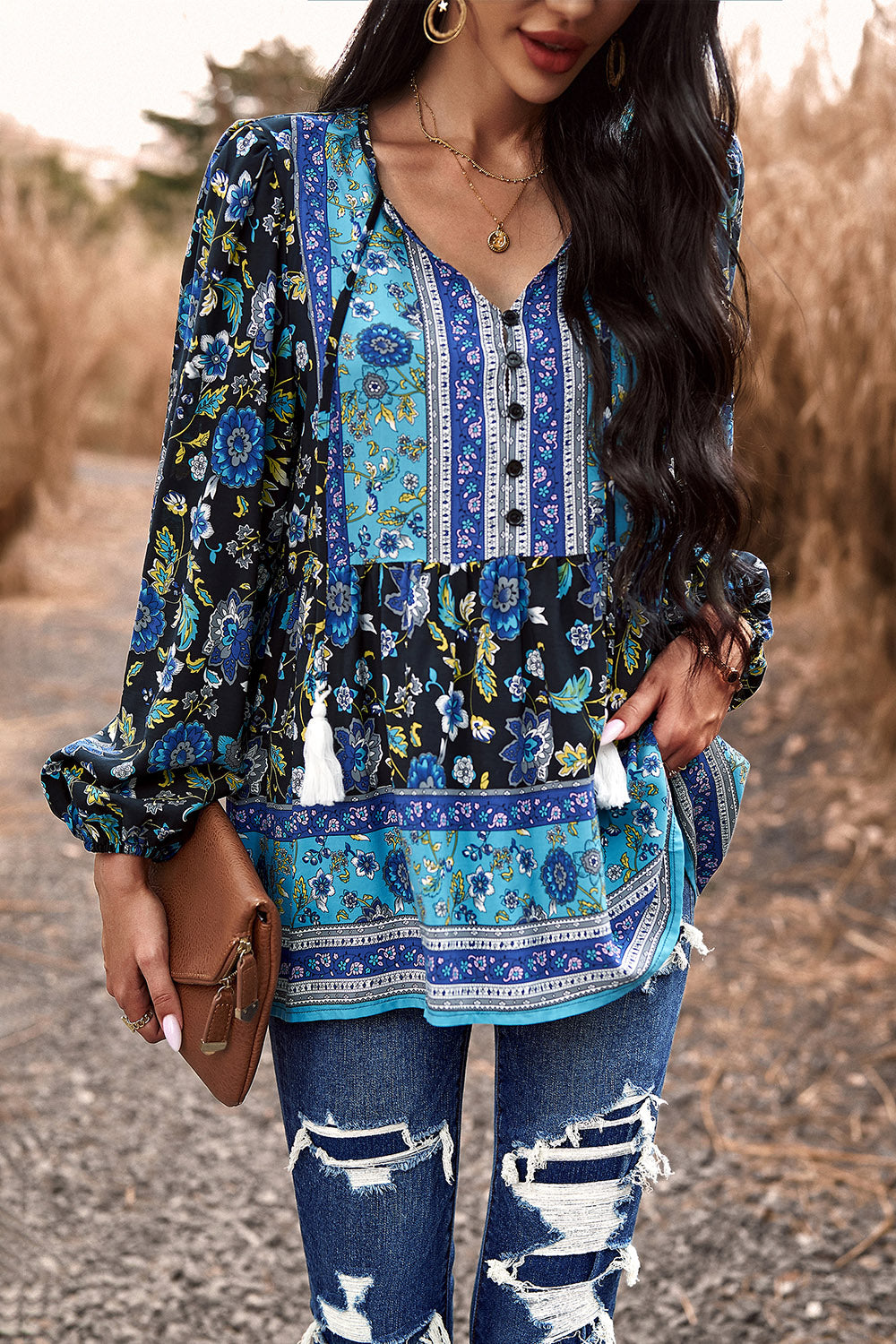 Elegant Tassel Tie Long Sleeve Peplum Blouse for Women - Office Wear, Party Outfit & Casual Chic Fashion