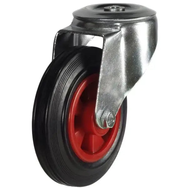 Medium Duty Bolt Hole Castors - Heavy Duty Swivel Casters with Brakes for Industrial Equipment, Carts, and Workbenches