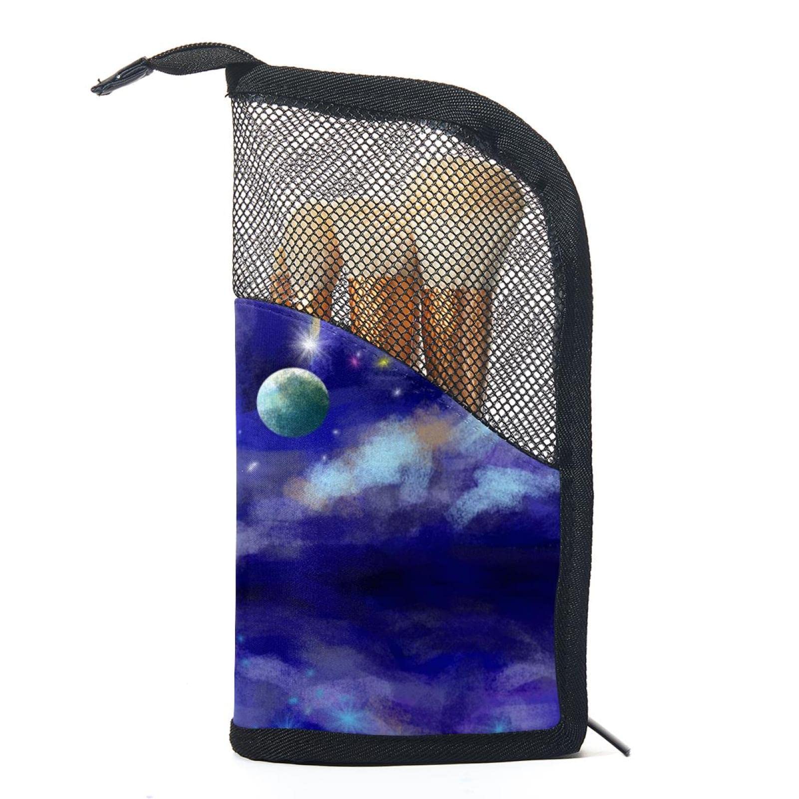 Premium Makeup Brush Organizer Bag with 12 Slots - Nebula Sky Galaxy Design - Portable Cosmetic Brush Holder Case for Travel & Home Storage - Perfect for Makeup Artists & Beauty Enthusiasts