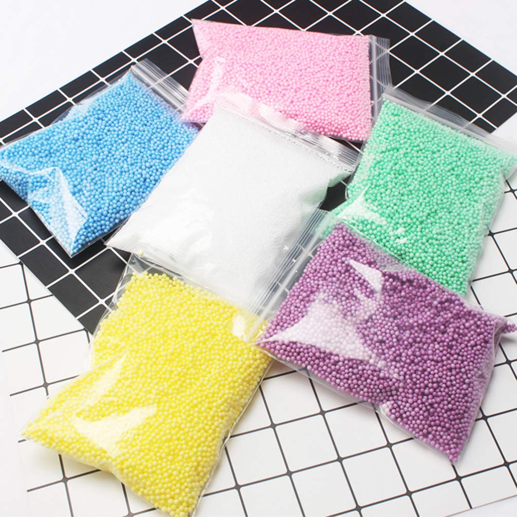 Healifty 60000pcs White Foam Beads - Mini Floam Balls for DIY Slime, Sensory Play, Arts & Crafts Projects - Perfect for Kids Activities, Stress Relief & Home Decor