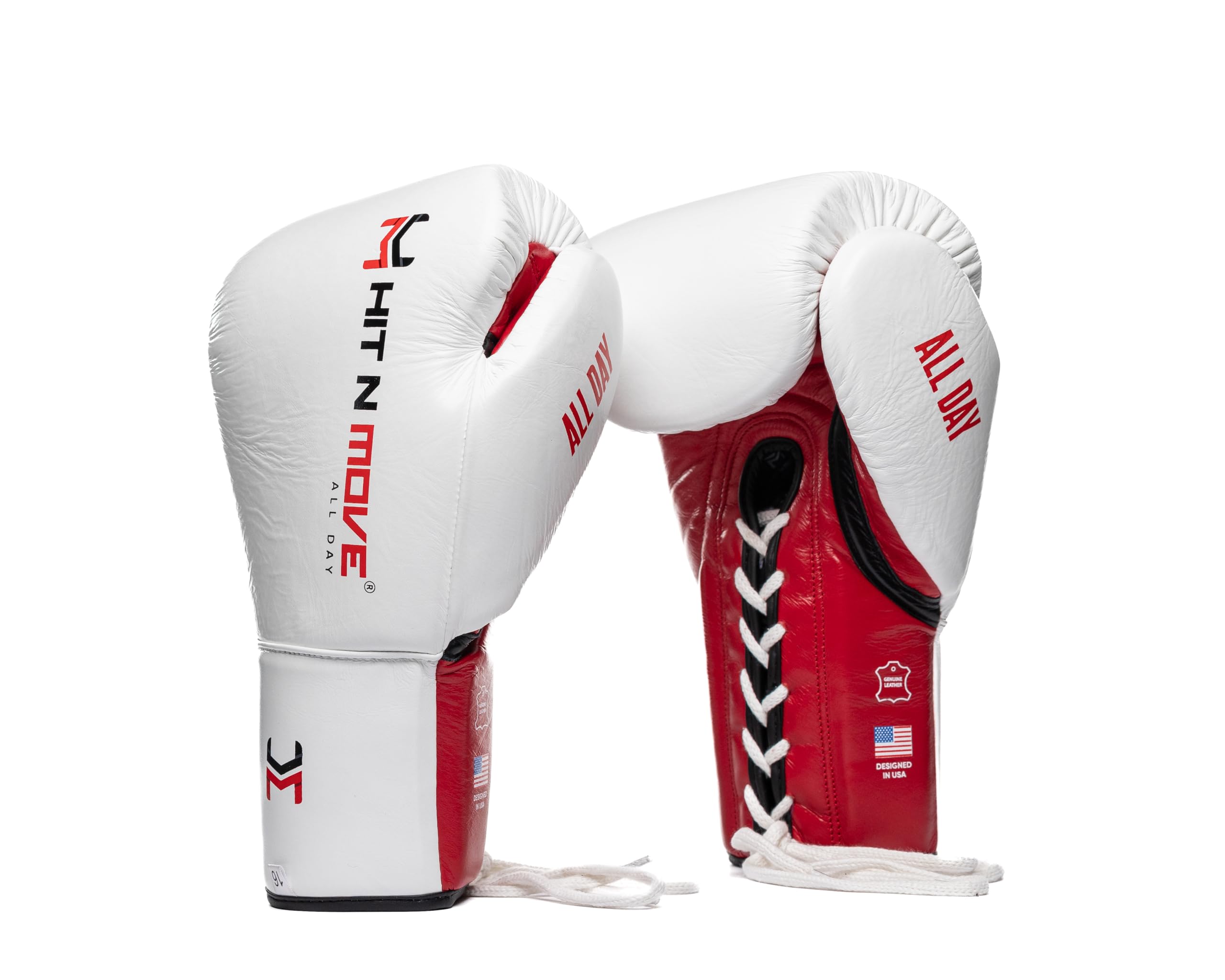HIT N MOVE Pro Agility Boxing Gloves LACE UP - Premium Boxing Gloves for Men & Women - Professional Training & Competition Boxing Equipment - Perfect for MMA, Kickboxing & Heavy Bag Workouts