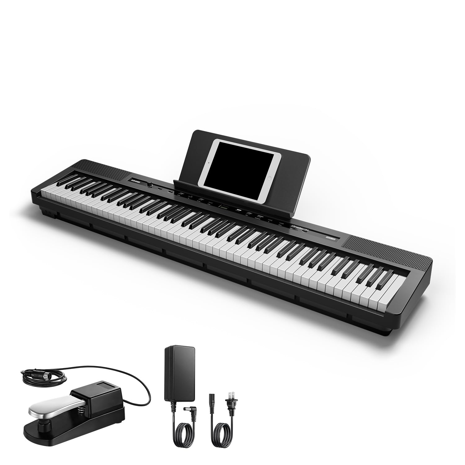 Donner DEP-16 88-Key Weighted Digital Piano Keyboard with Sustain Pedal & Power Supply - Full-Size Electric Piano for Beginners, Home Practice & Studio Recording