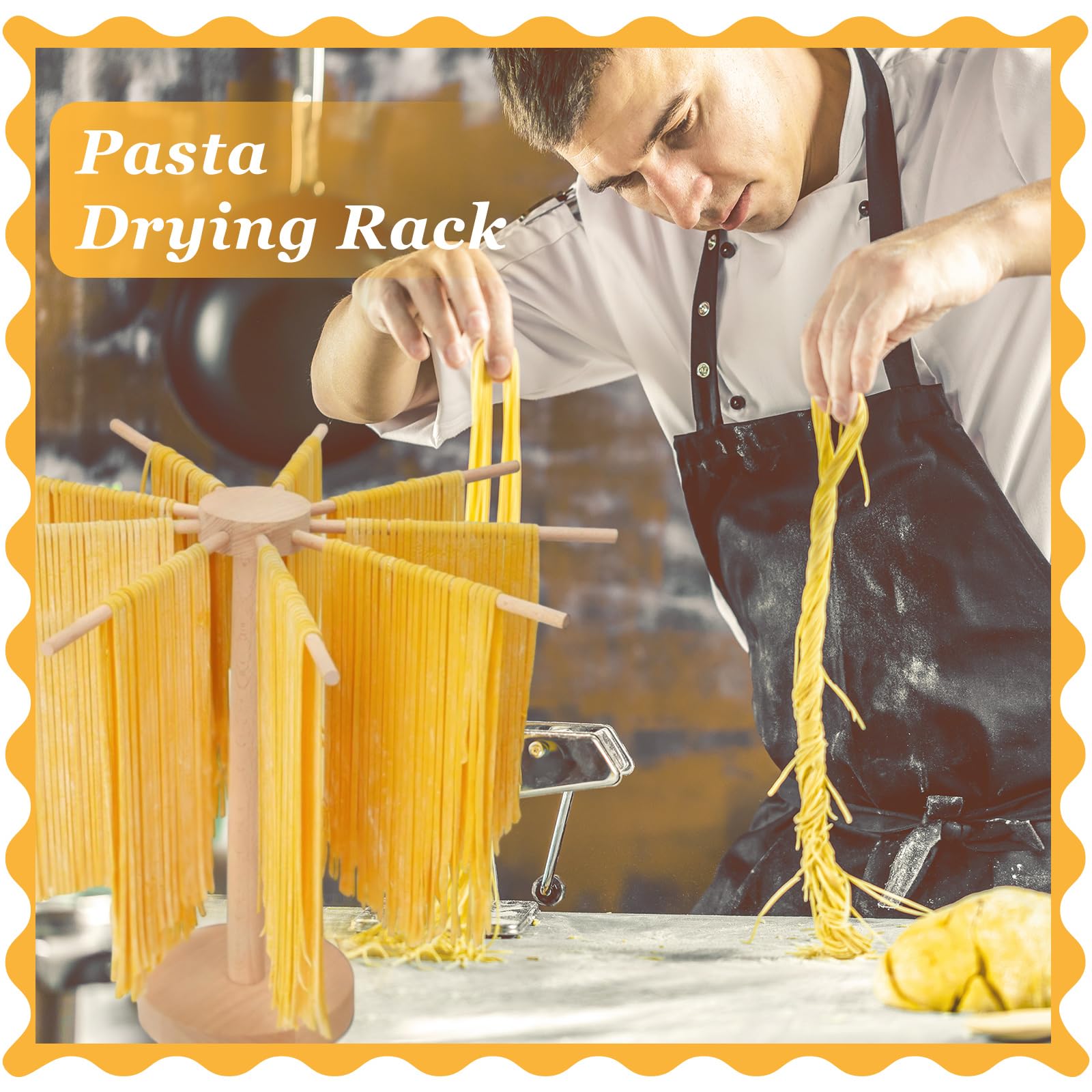 13-Piece Pasta Maker Kit with 5 Ravioli Stamps, Roller Wheel, Drying Rack, Wooden Rolling Pin & 5 Stainless Steel Dumpling Molds - Perfect for Homemade Pasta, Ravioli, Dumplings & Italian Cooking