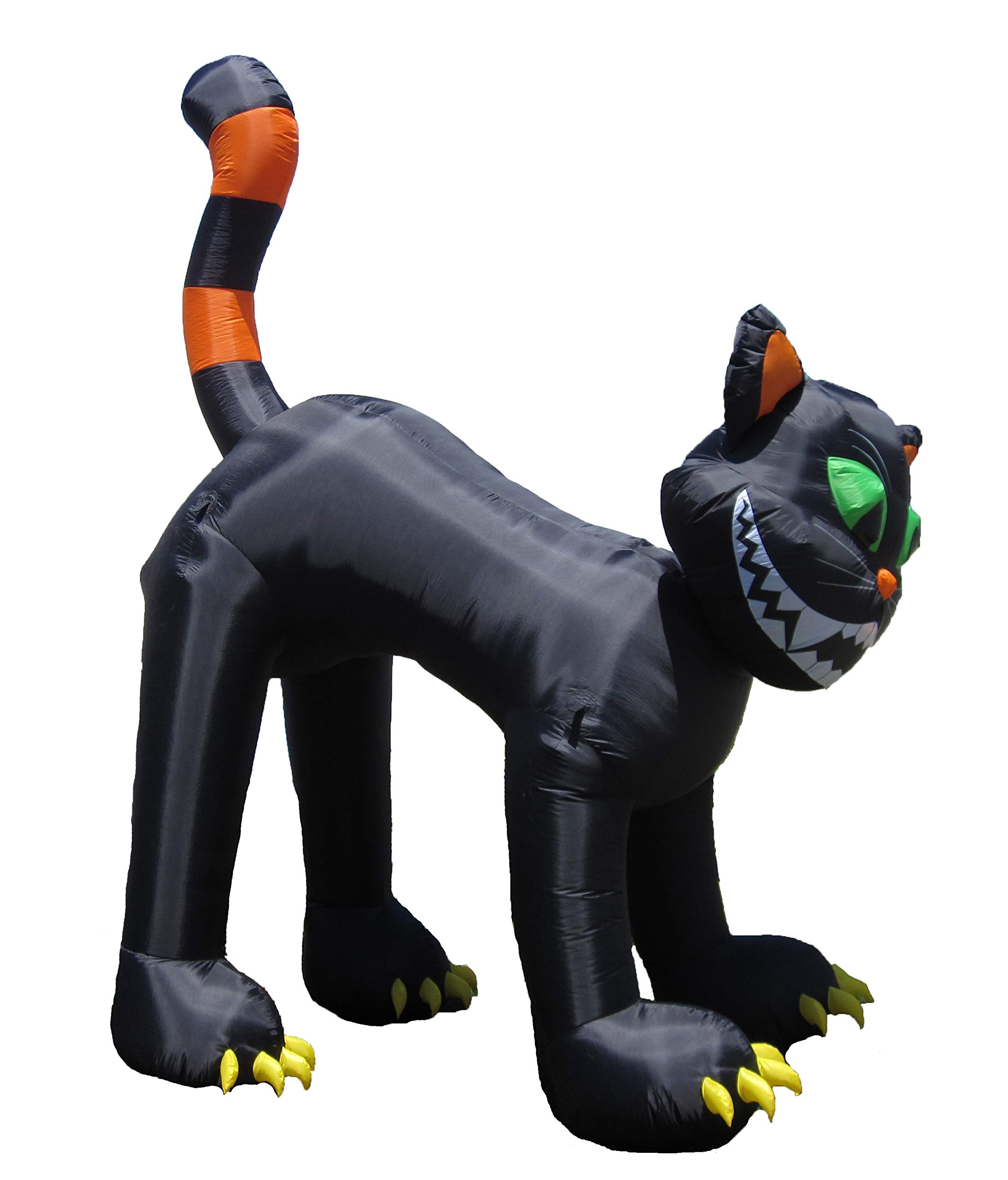 Halloween Party Decorations Bundle - 11ft Animated Inflatable Black Cat & 11.5ft Inflatable Grim Reaper with Pumpkin Carriage - Outdoor Yard Decor for Halloween Night, Spooky Party, Haunted House Theme
