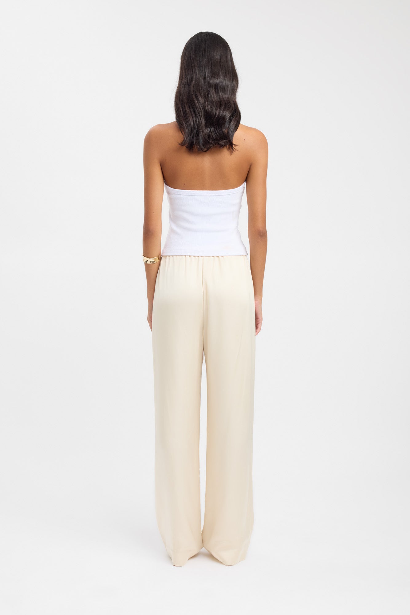 Monty Gathered Pant - Women's High Waisted Flowy Palazzo Pants for Casual Wear, Office & Travel | Soft Stretchy Fabric with Elastic Waistband