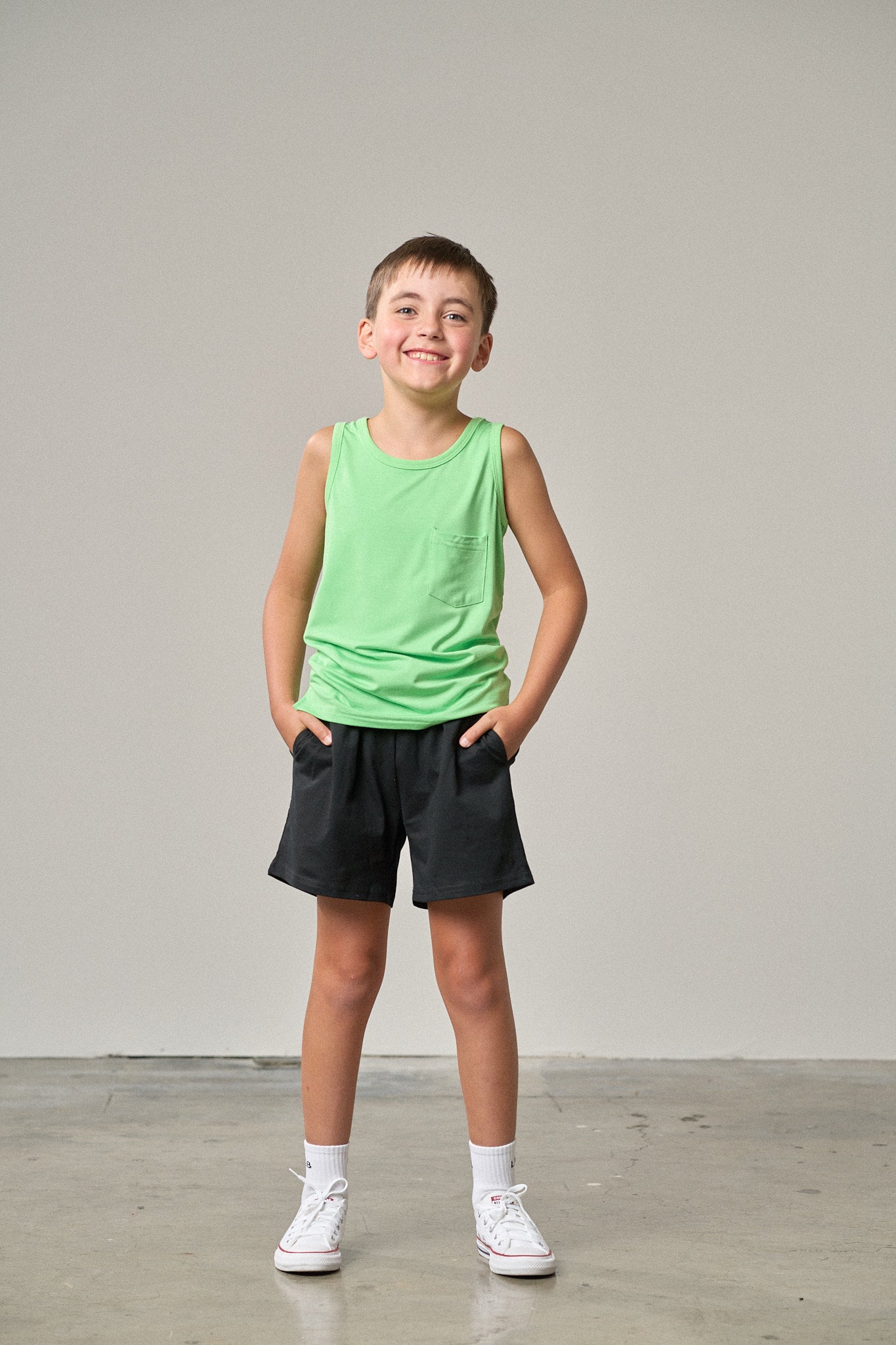 Neon Green Bamboo Pocket Tank Top - Women's Soft & Breathable Casual Shirt for Summer, Beach, and Everyday Wear
