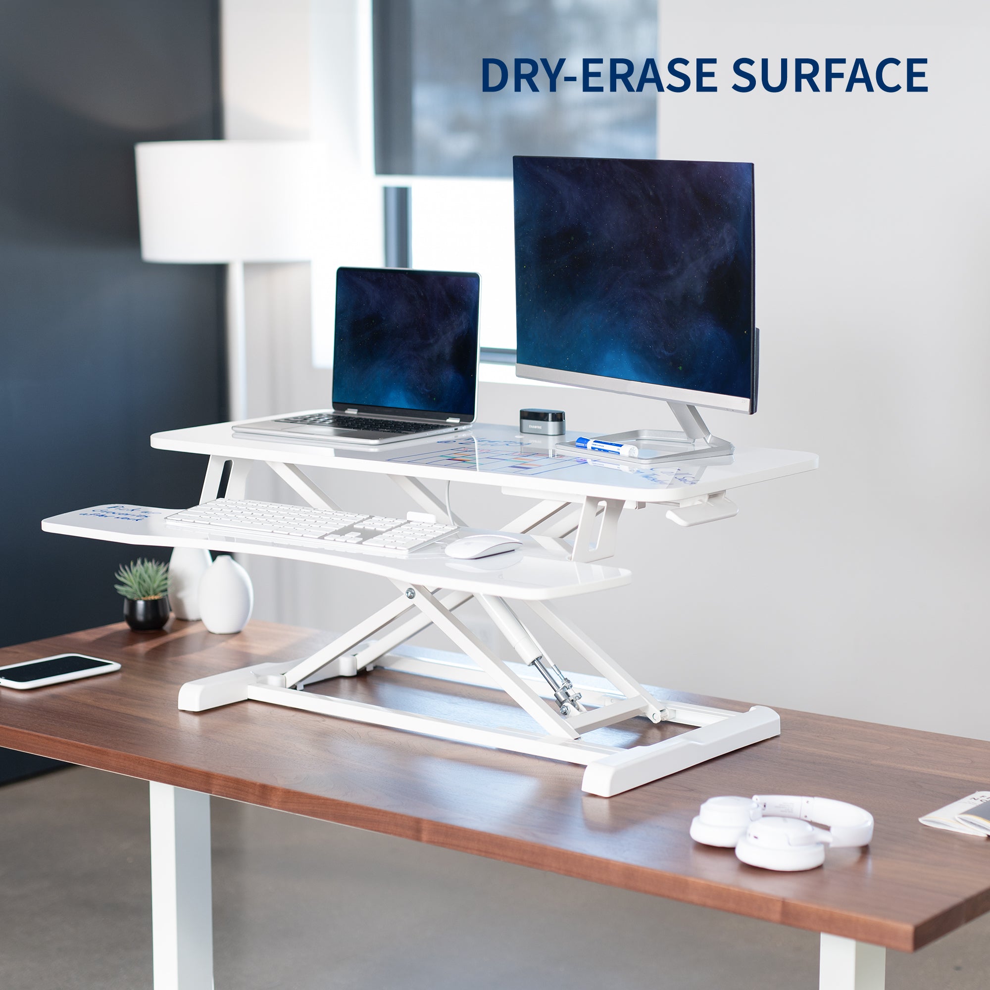 Adjustable K Series Standing Desk Converter - Ergonomic Height Riser for Home & Office Workspace - Perfect for Work from Home, Study, and Gaming
