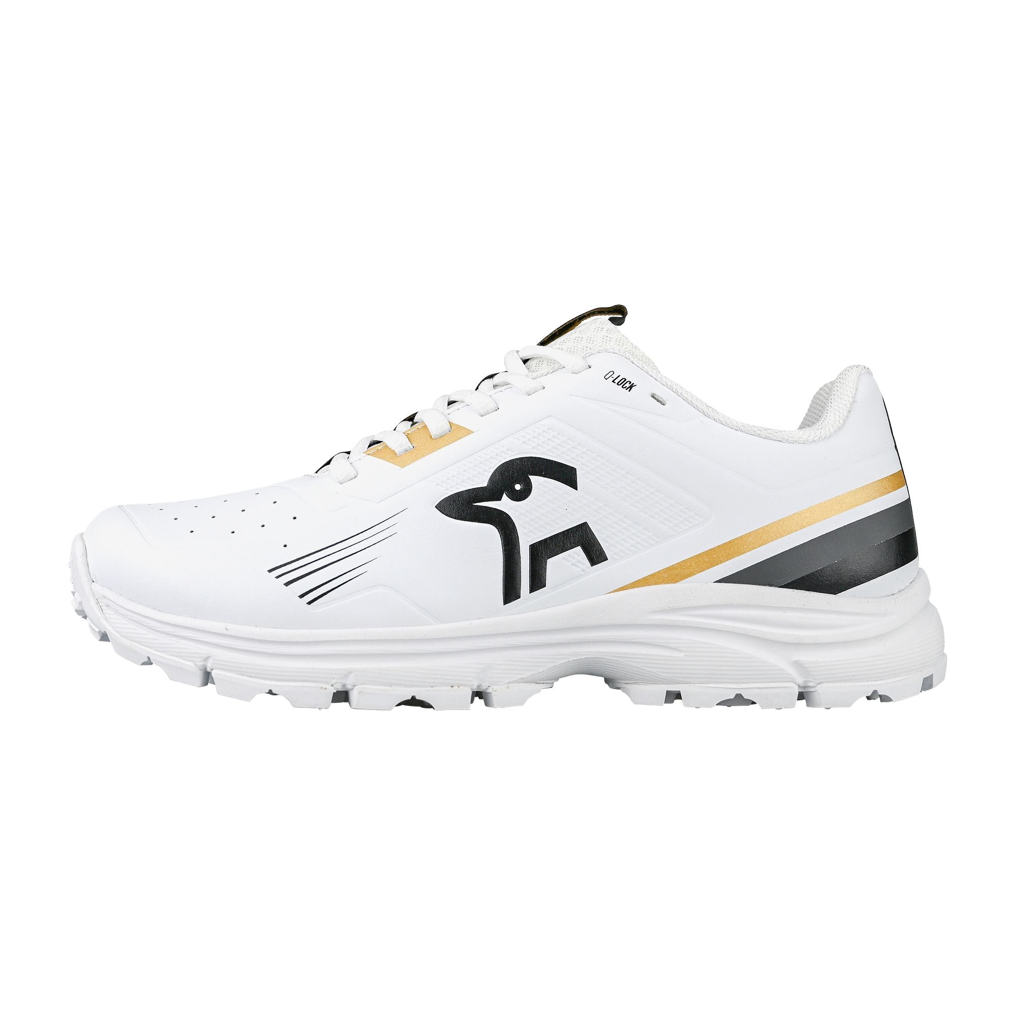 Kookaburra KC 3.0 Rubber Shoes for Men & Women - White/Gold Color - 2025 New Release - Perfect for Running, Walking & Gym Workouts