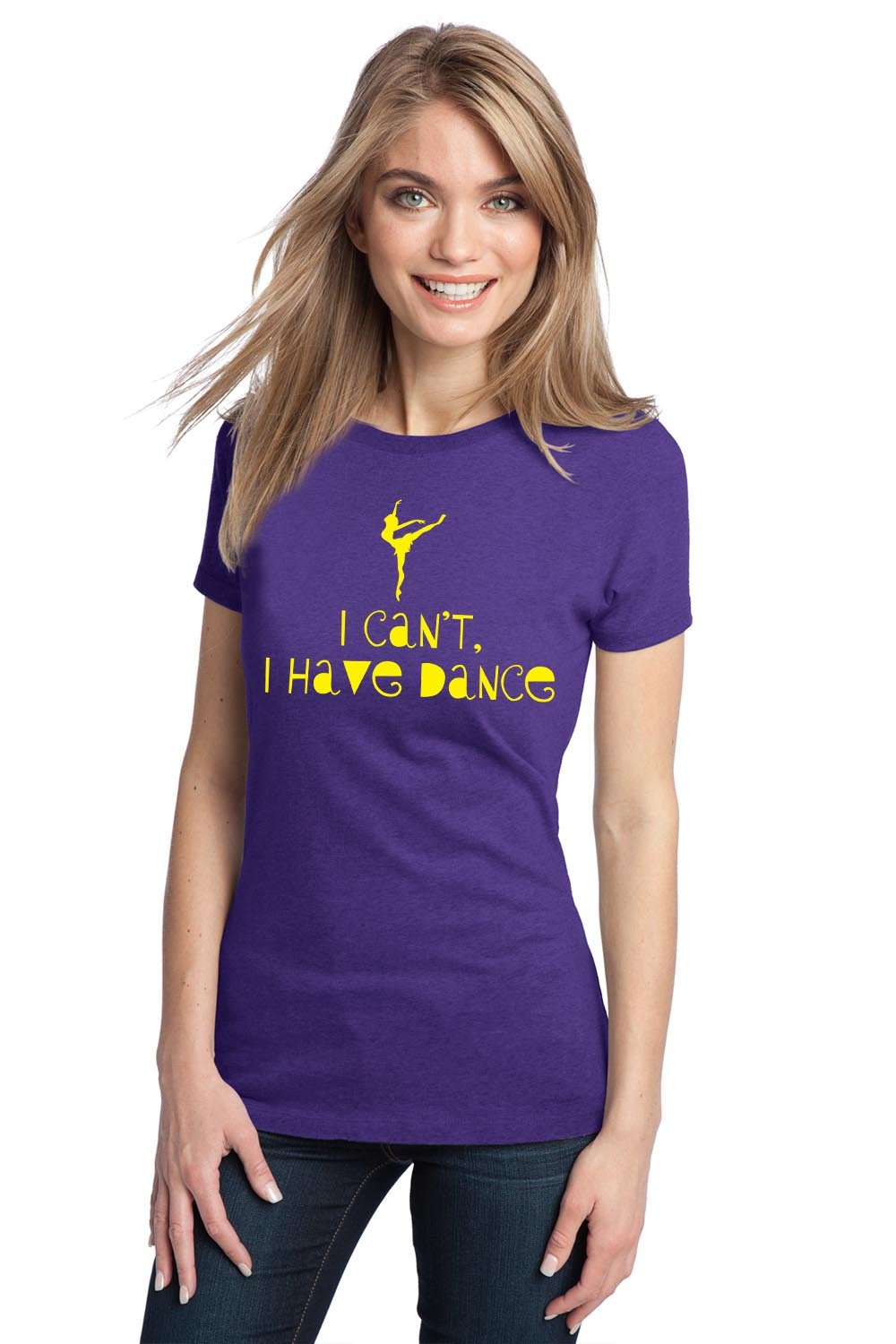 Gildan Ladies' Dance T-Shirt - Funny Ballet & Tap Dancer Humor Tee in Purple, X-Small - Perfect for Dance Class, Rehearsals, Performances & Casual Wear