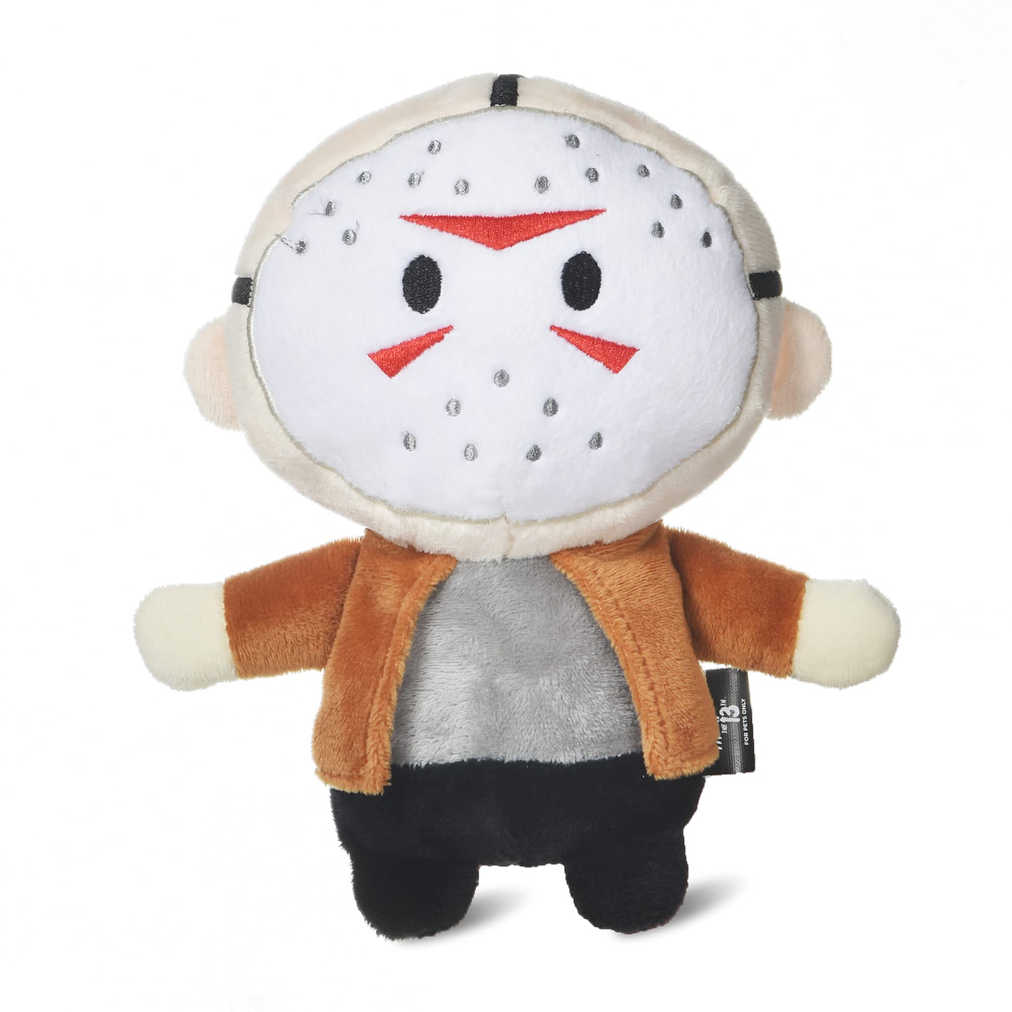 Friday The 13th Jason Voorhees Plush Dog Toy - Warner Bros Horror Movies Collectible Squeaky Chew Toy for Medium Dogs (6 Inch) | Perfect Halloween Gift & Horror Movie Fan Accessory for Playtime & Collecting