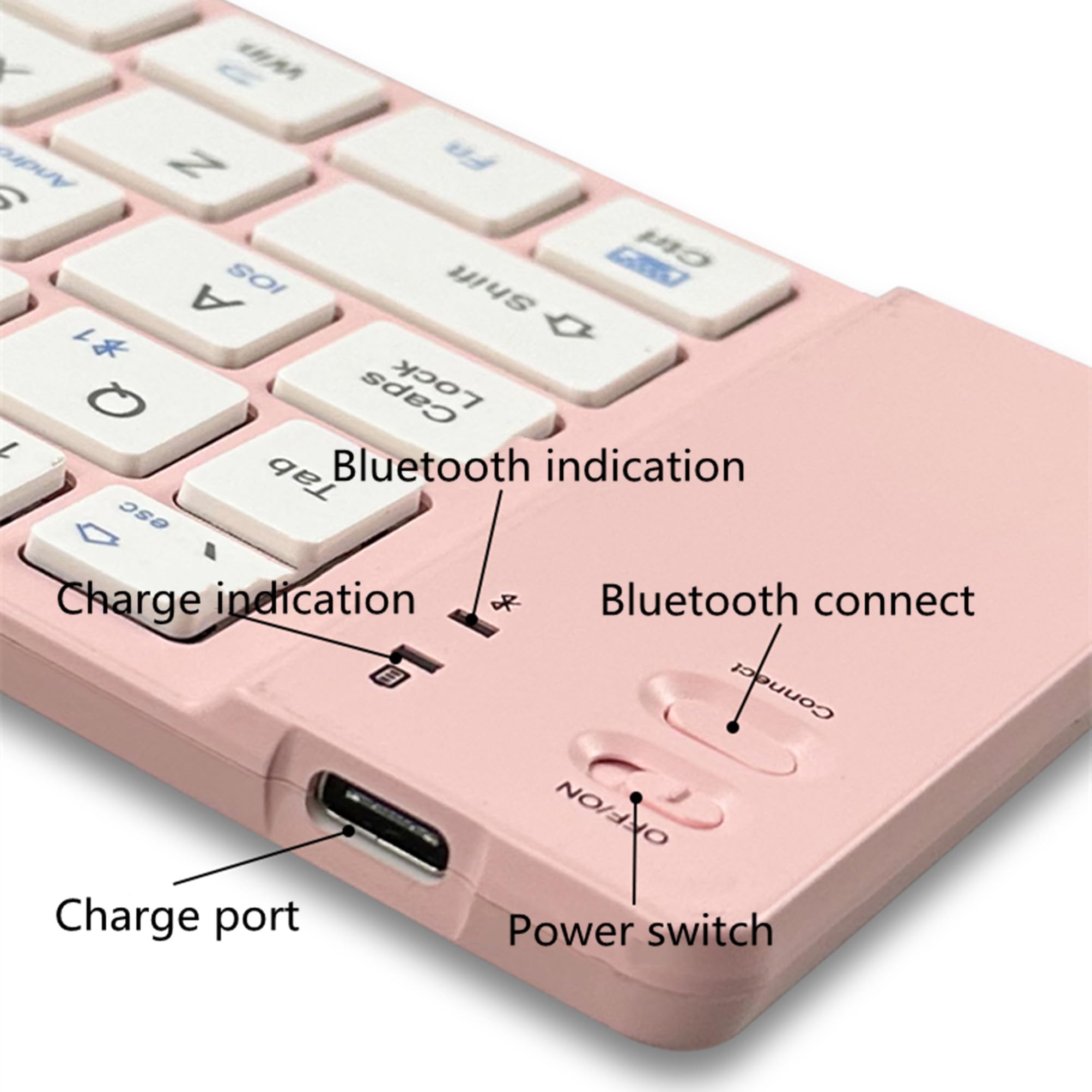 Foldable Bluetooth Keyboard - Ultra Slim Portable Wireless Keyboard for iPad, Tablet, Smartphone, Laptop (Windows/iOS/Android) - Rechargeable & Supports 3 Devices - Perfect for Travel, Office & Home Use - Black