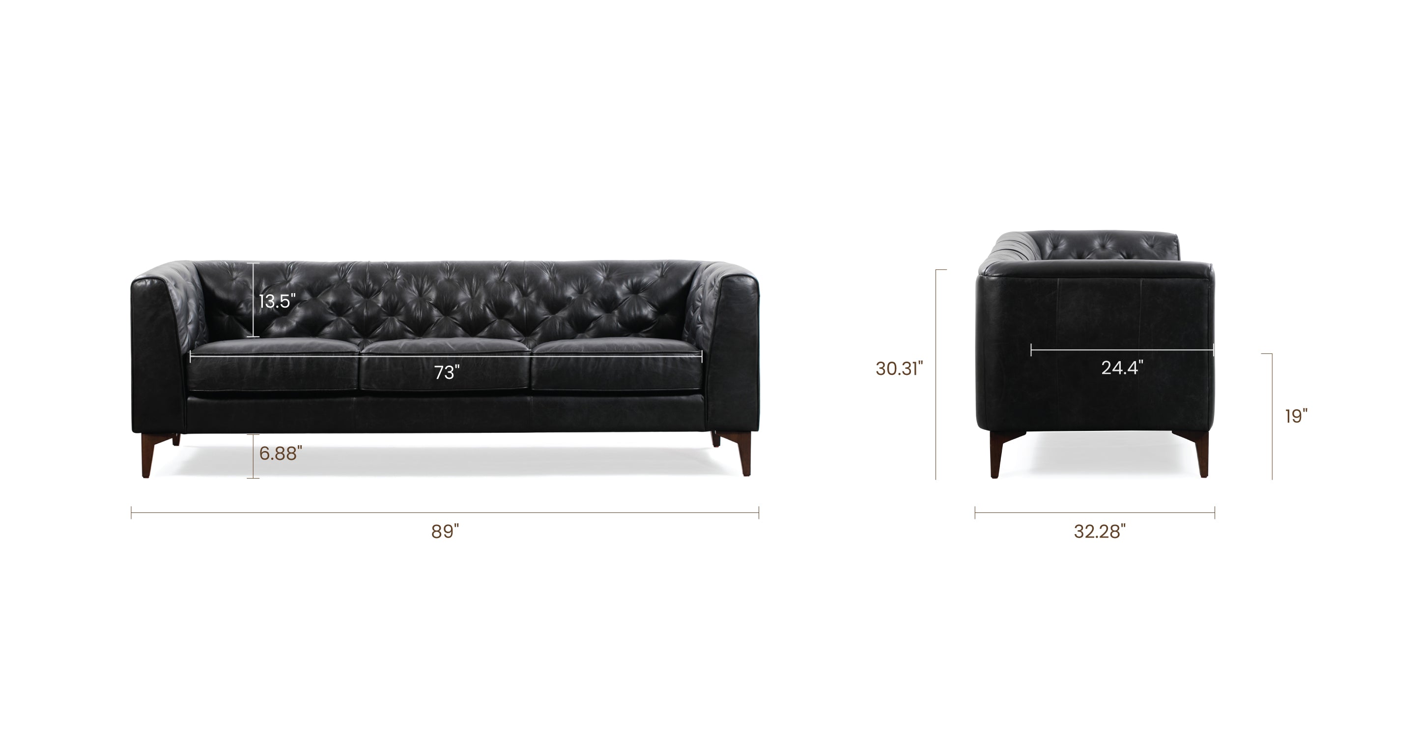 Essex Sofa - Modern Comfortable Couch for Living Room, Lounge & Office - Upholstered Fabric Sectional with Sturdy Frame - Perfect for Relaxing, Entertaining & Small Spaces