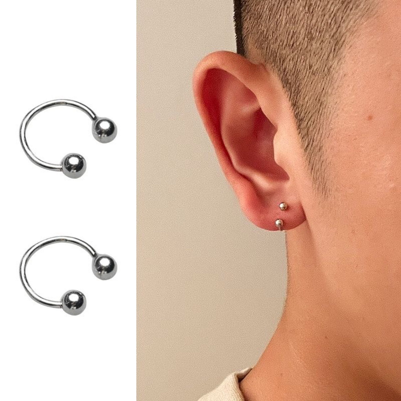 16G 6mm 8mm Horseshoe Eyebrow Cartilage Septum Lip Piercing Ring - Stainless Steel Body Jewelry for Men & Women | Perfect for Eyebrow, Nose, Septum and Lip Piercings | HSER8592
