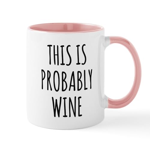 White/Pink Inside - This Is Probably Wine Mug Mugs
