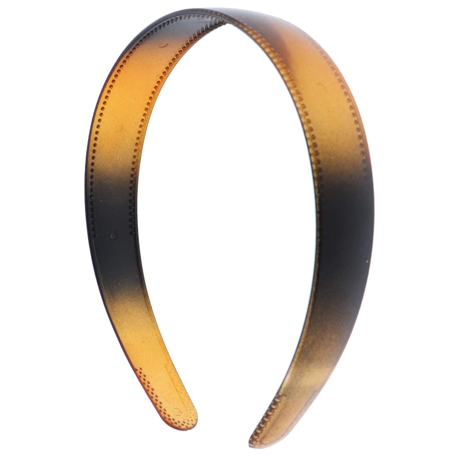 1 Inch Plastic Hard Headband with Teeth for Women & Girls - Tortoise Design by Motique Accessories - Perfect for School, Work, and Fashion Accessories