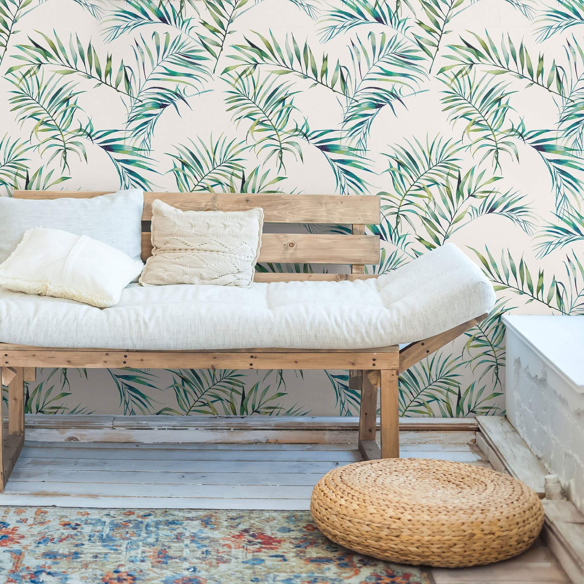 Green Botanical Floral Peel and Stick Removable Wallpaper 0670 - Self-Adhesive Wall Decor for Bedroom, Living Room & Office