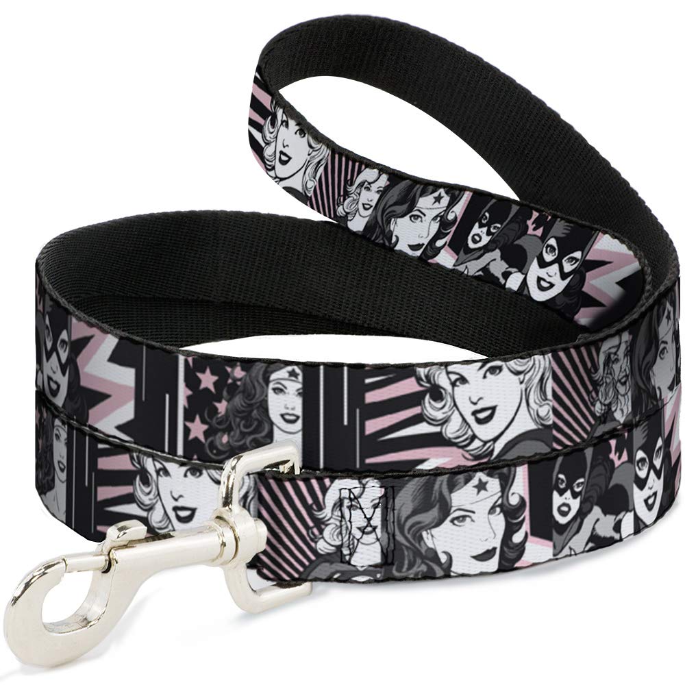 Batgirl Wonder Woman Superhero Dog Leash - 6ft Retro Comic Panel Design, 1/2