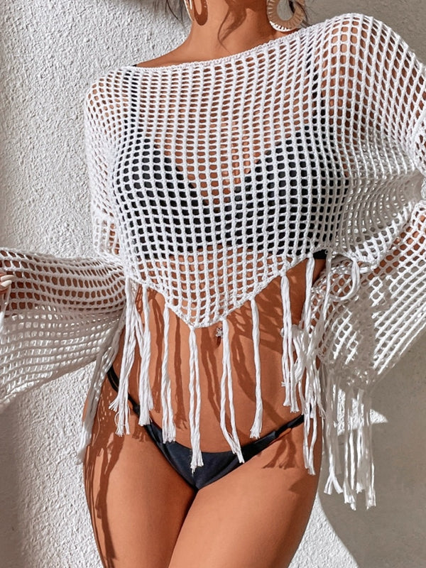 ZASUWA Women's Sexy Fishnet Bikini Cover Up - Sheer Mesh Beachwear for Pool Party & Summer Vacation