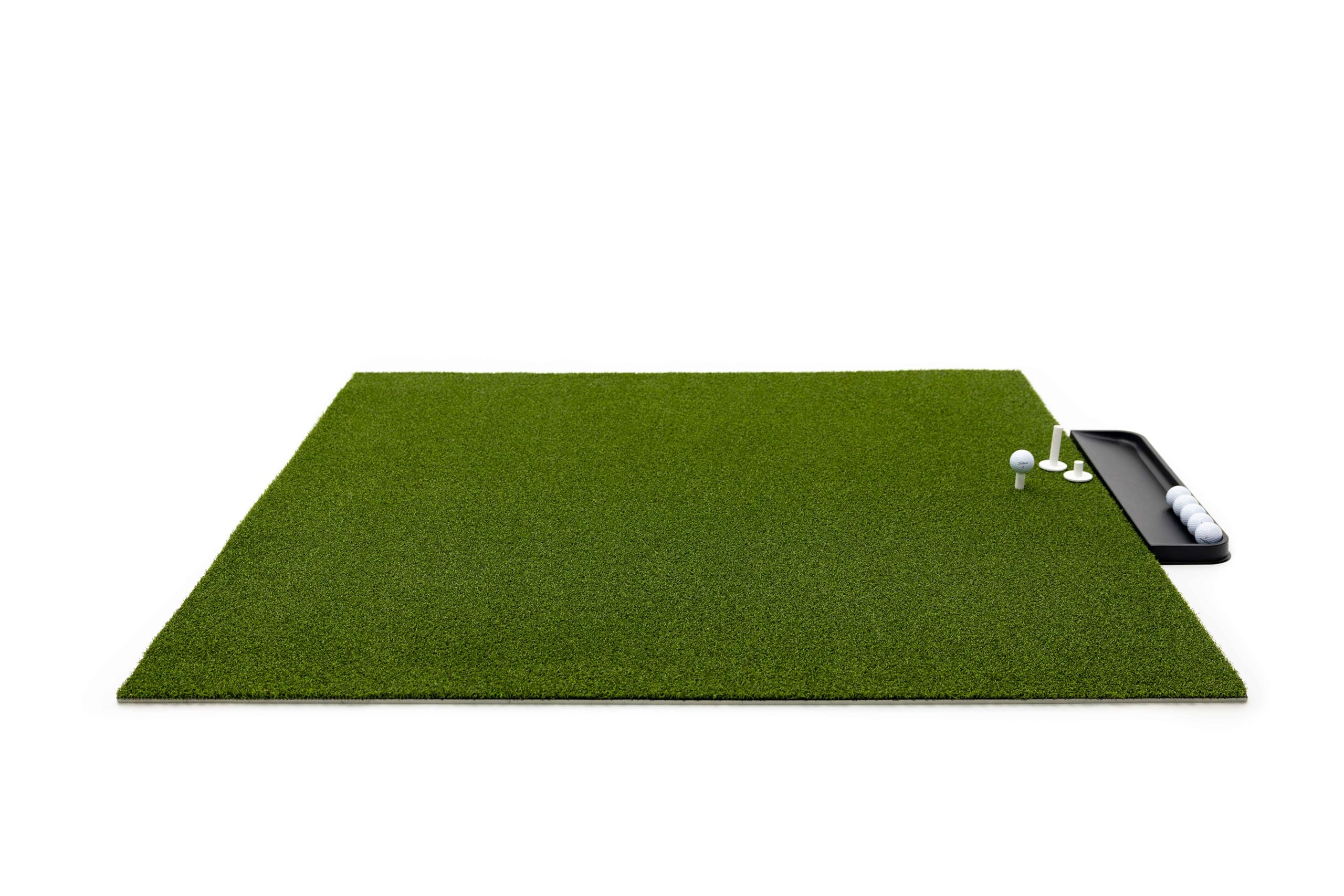 Premium Golf Practice Mat for Indoor & Outdoor Use - Includes Bonus Golf Ball Tray + 3 Rubber Tees | Perfect for Home, Office, Backyard & Driving Range Training