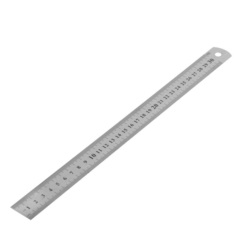 Youngy 12 Inch Stainless Steel Ruler - 30CM Double Sided Metal Pocket Ruler with Metric & Imperial Measurements - Perfect for School, Office, Engineering, and DIY Projects