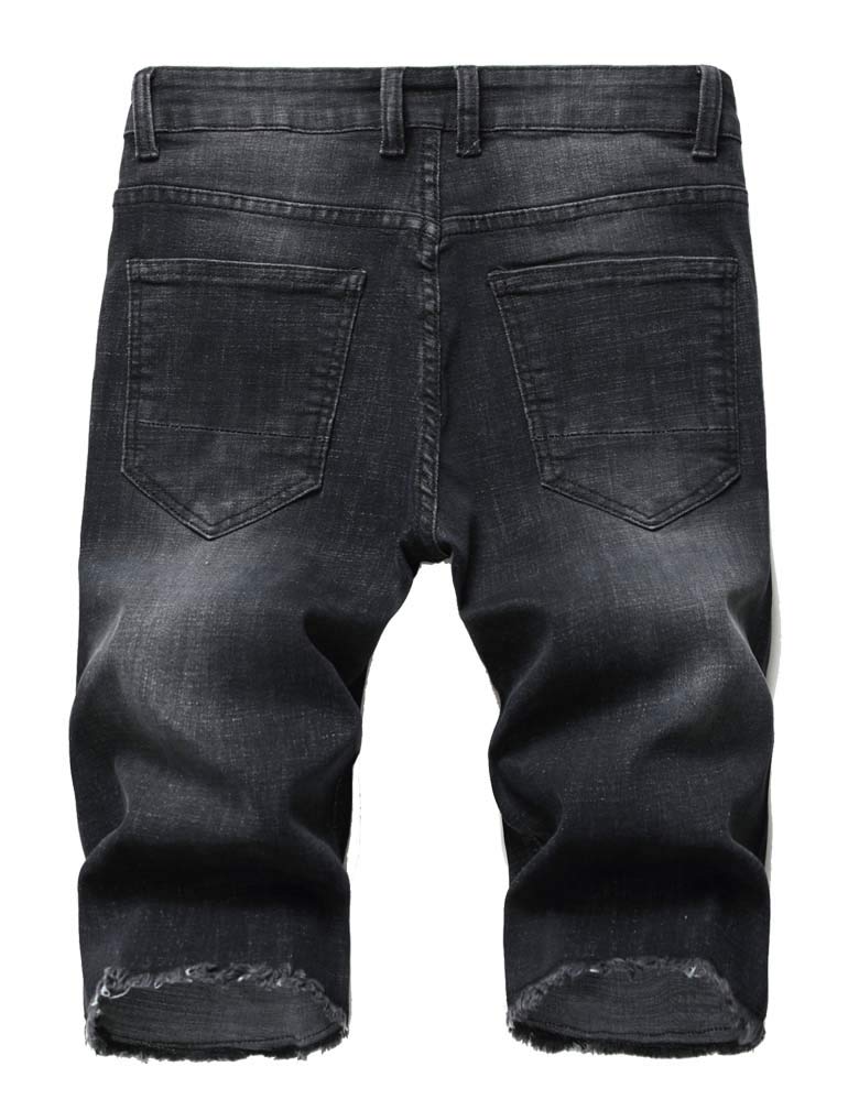Men's Distressed Denim Shorts - Ripped Casual Jean Short Pants with Pockets | Summer Streetwear & Beach Outfit Essential