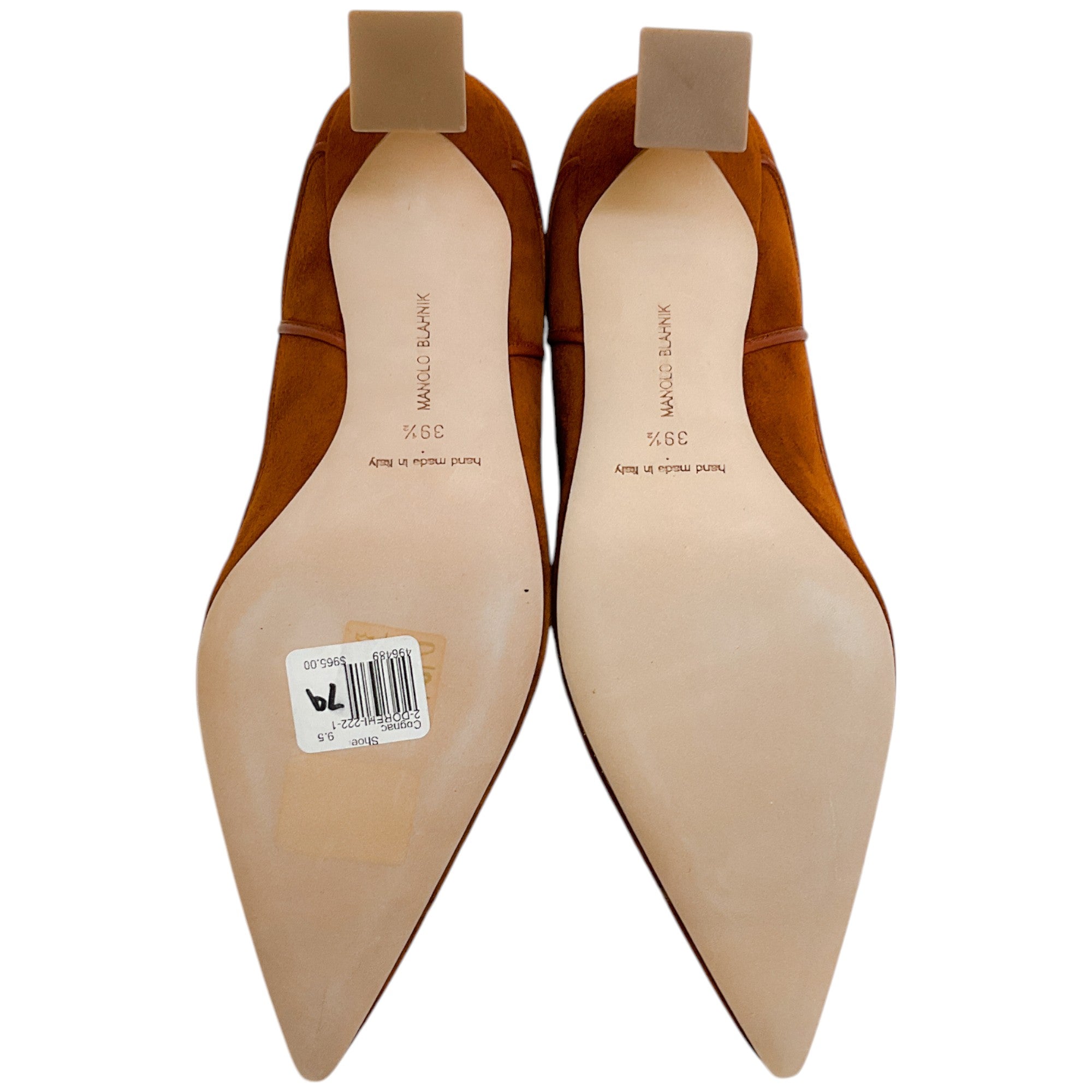 Manolo Blahnik Cognac Suede Dorehi Pumps - Women's Luxury High Heels for Weddings, Parties & Special Occasions