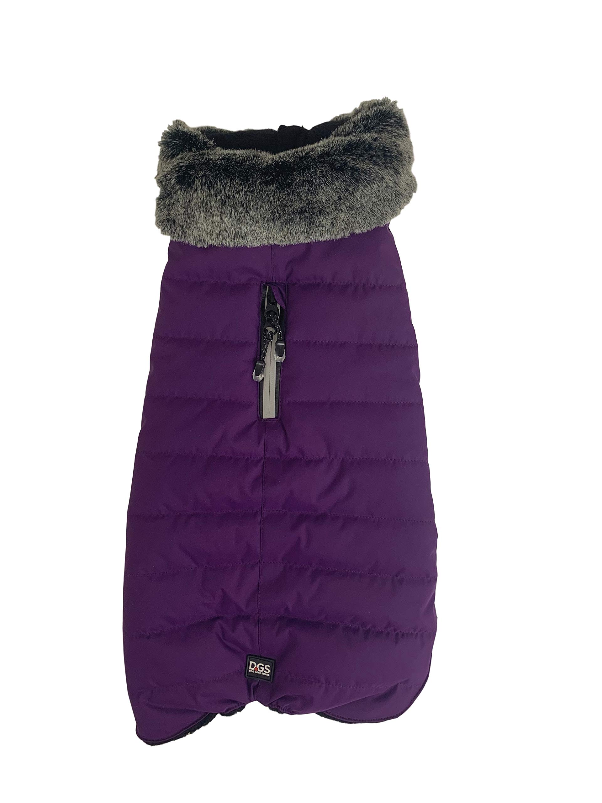 Dog Gone Smart Hemlock Puffy Dog Jacket - Waterproof Winter Coat for Small Dogs, Indigo Blue, Size 16
