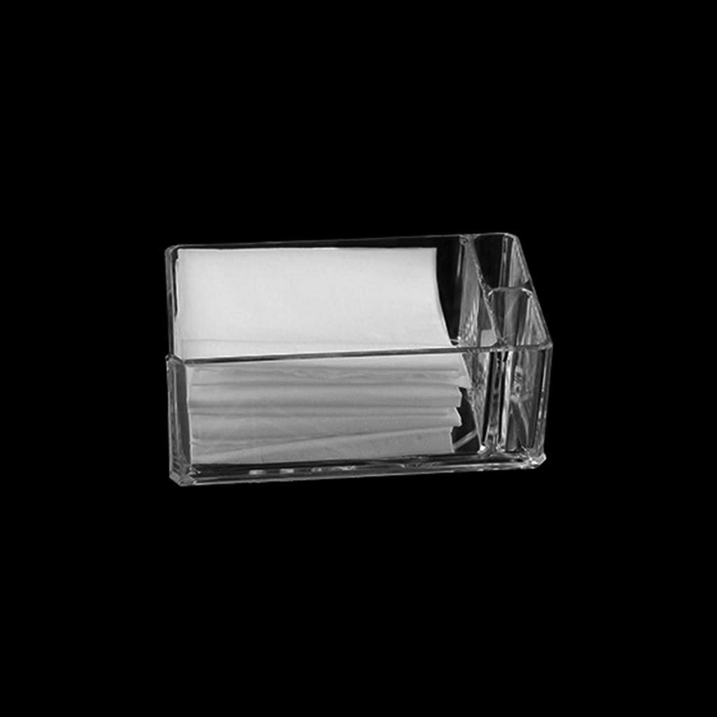Clear Acrylic Napkin Holder & Tissue Box Organizer - 1 Piece Bar Caddy for Cocktail Napkins, Paper Serviettes & Straws - Modern Dining Table Decor for Home, Restaurants & Parties