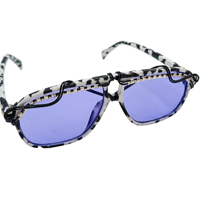 Stylish Purple Marble Aviator Sunglasses for Men & Women - UV Protection, Polarized Lenses - Perfect for Driving, Beach, and Outdoor Activities