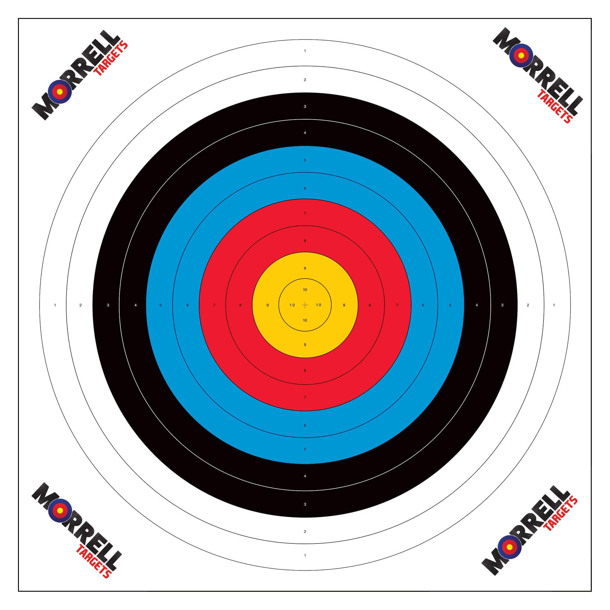 Morrell 80cm Heavy Card Stock Paper Archery Target Faces - 100 Pack for Outdoor Sports, Archery Practice & Training - Multicolored for Enhanced Visibility & Precision Shooting