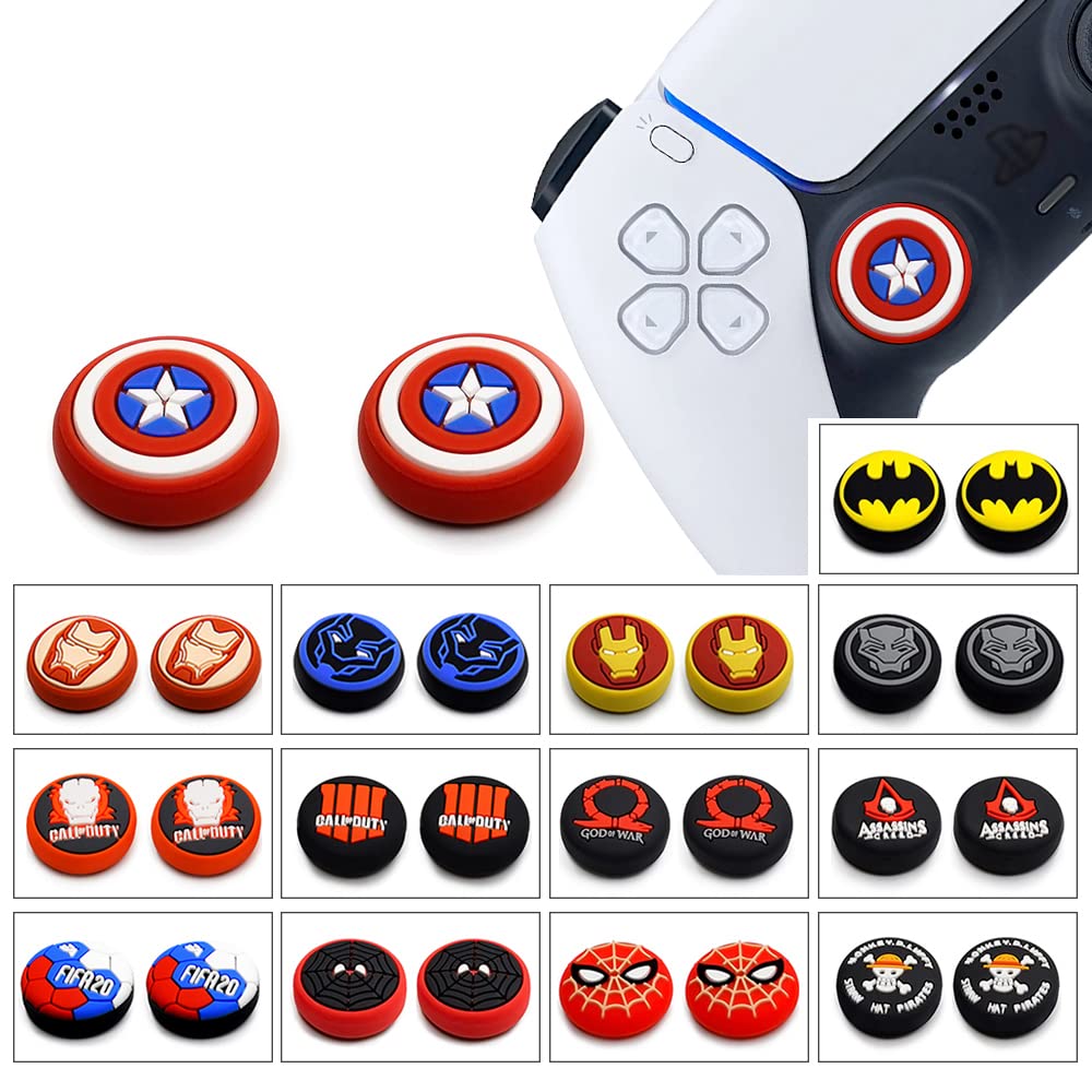 Silicone Thumb Grip Caps for PS5, PS4, PS3, Xbox One, Xbox 360, Nintendo Switch Pro & Wii U Controllers - Non-Slip Joystick Covers for Enhanced Gaming Comfort (#B) - Perfect for Long Gaming Sessions & Competitive Play