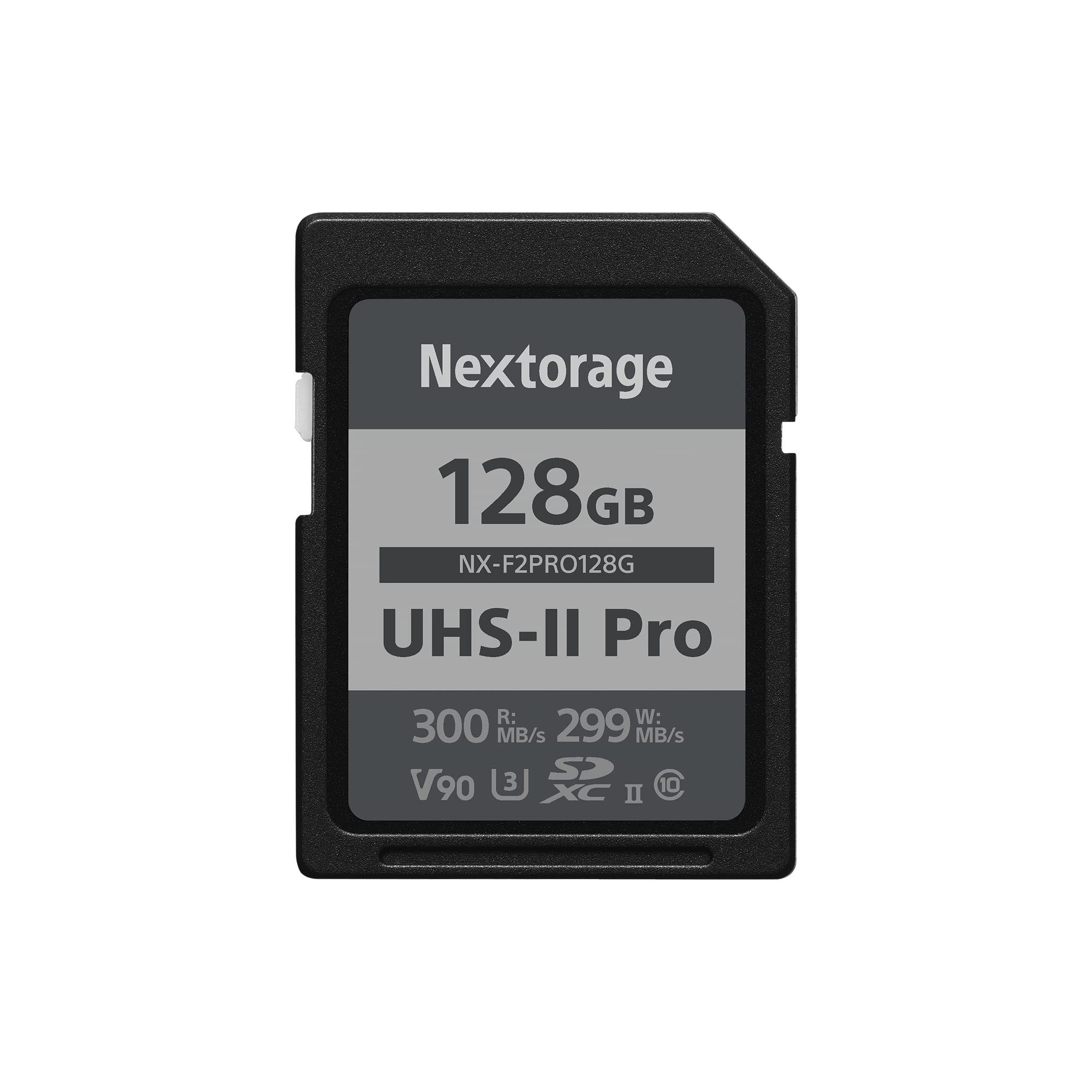 Nextorage NX-F2PRO128G 128GB SDXC UHS-II V90 Memory Card - 300MB/s Read, 299MB/s Write Speed - pSLC Technology for 4K Video Recording - Professional Camera SD Card for DSLR, Mirrorless, Action Cam & Drone Photography