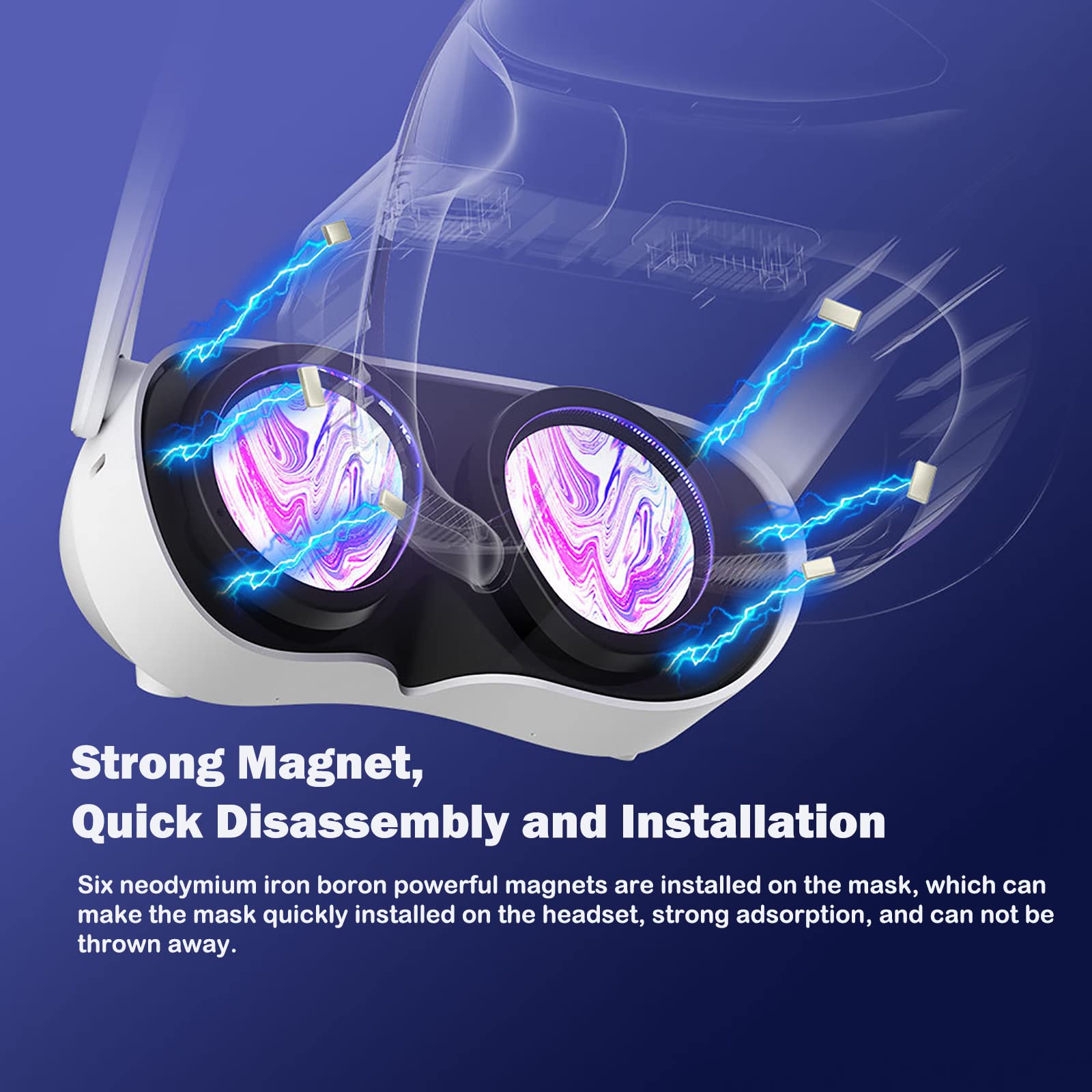 HMHAMA VR Face Interface & Cooling Foam Head Cushion for PICO 4 - Enhanced Comfort for Extended VR Gaming, Watching Movies, and Virtual Meetings