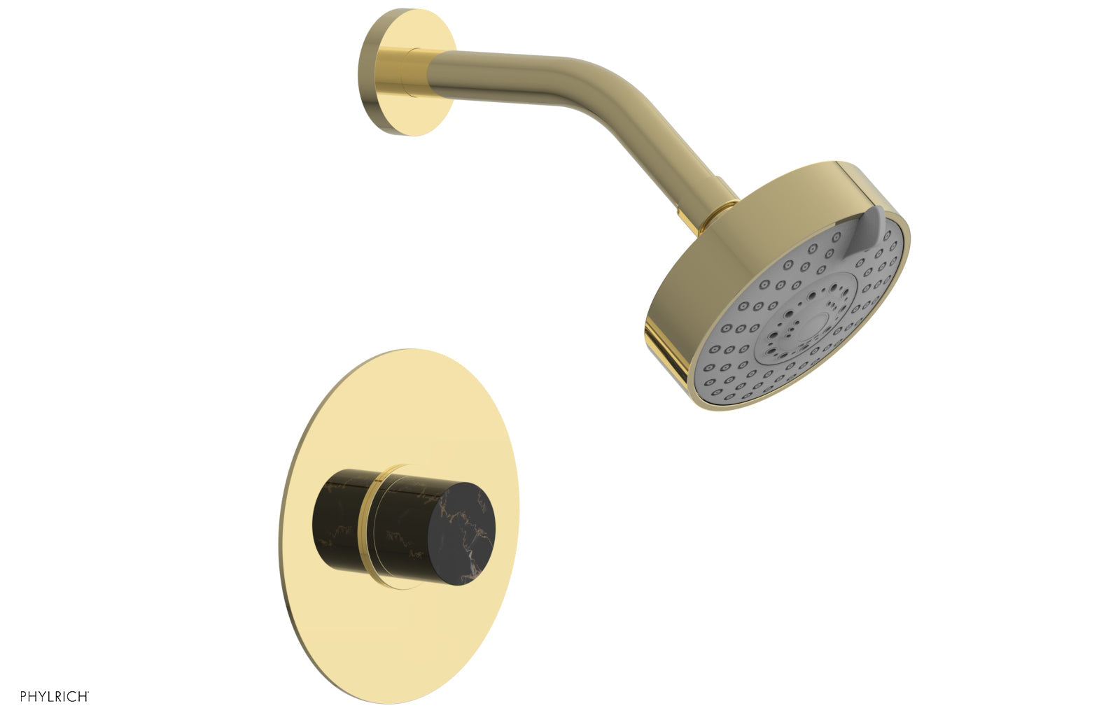 Premium BASIC II Pressure Balance Shower Set - Black Marble Finish (Model 230-23) for Modern Bathroom & Spa Experience