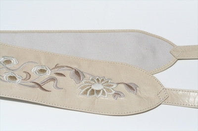Embroidered Genuine Leather Belt for Men & Women - Classic Putty Brown - Perfect for Casual, Office & Formal Outfits