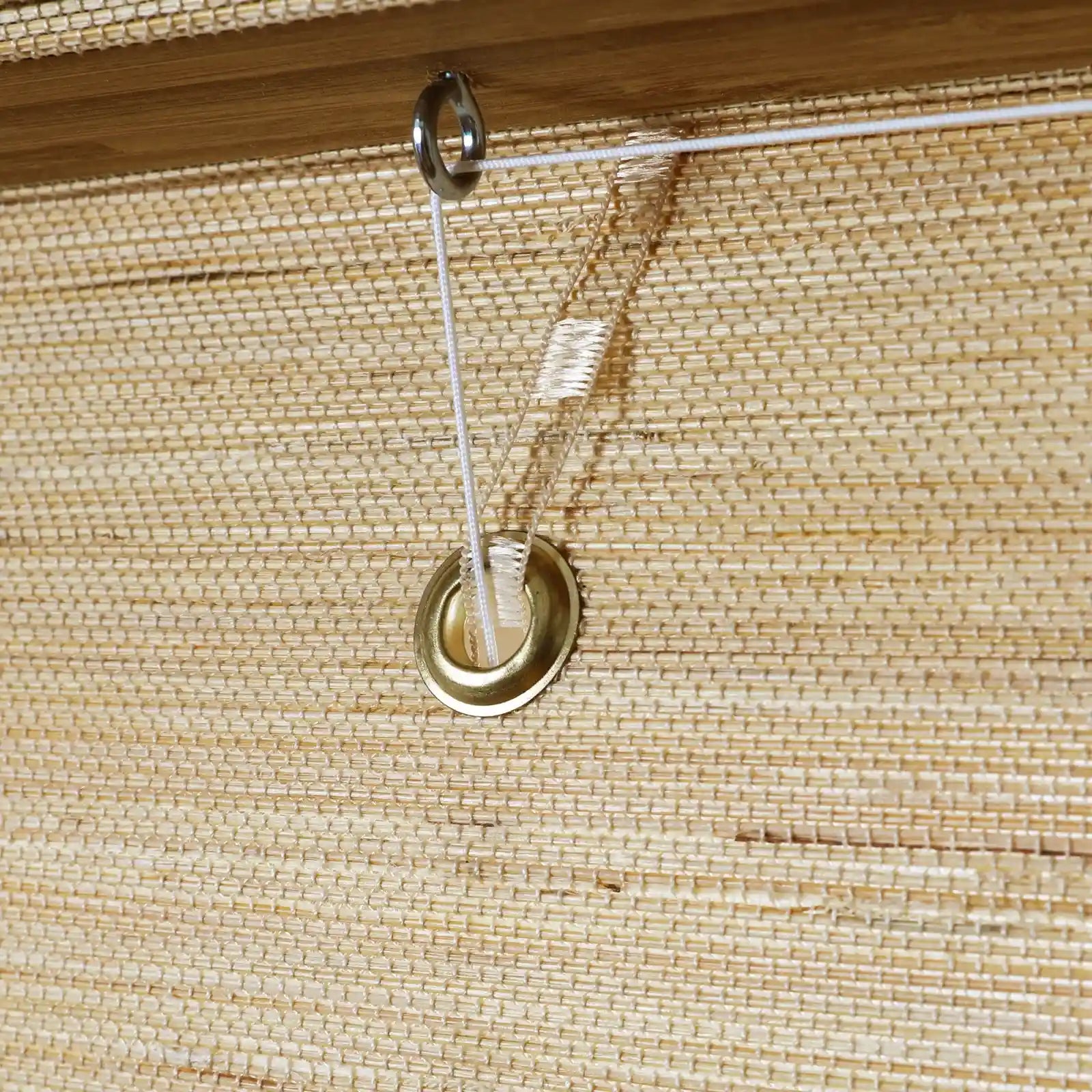 Sybil Bamboo Roman Shade in Beige - Natural Eco-Friendly Window Treatment for Living Room & Bedroom