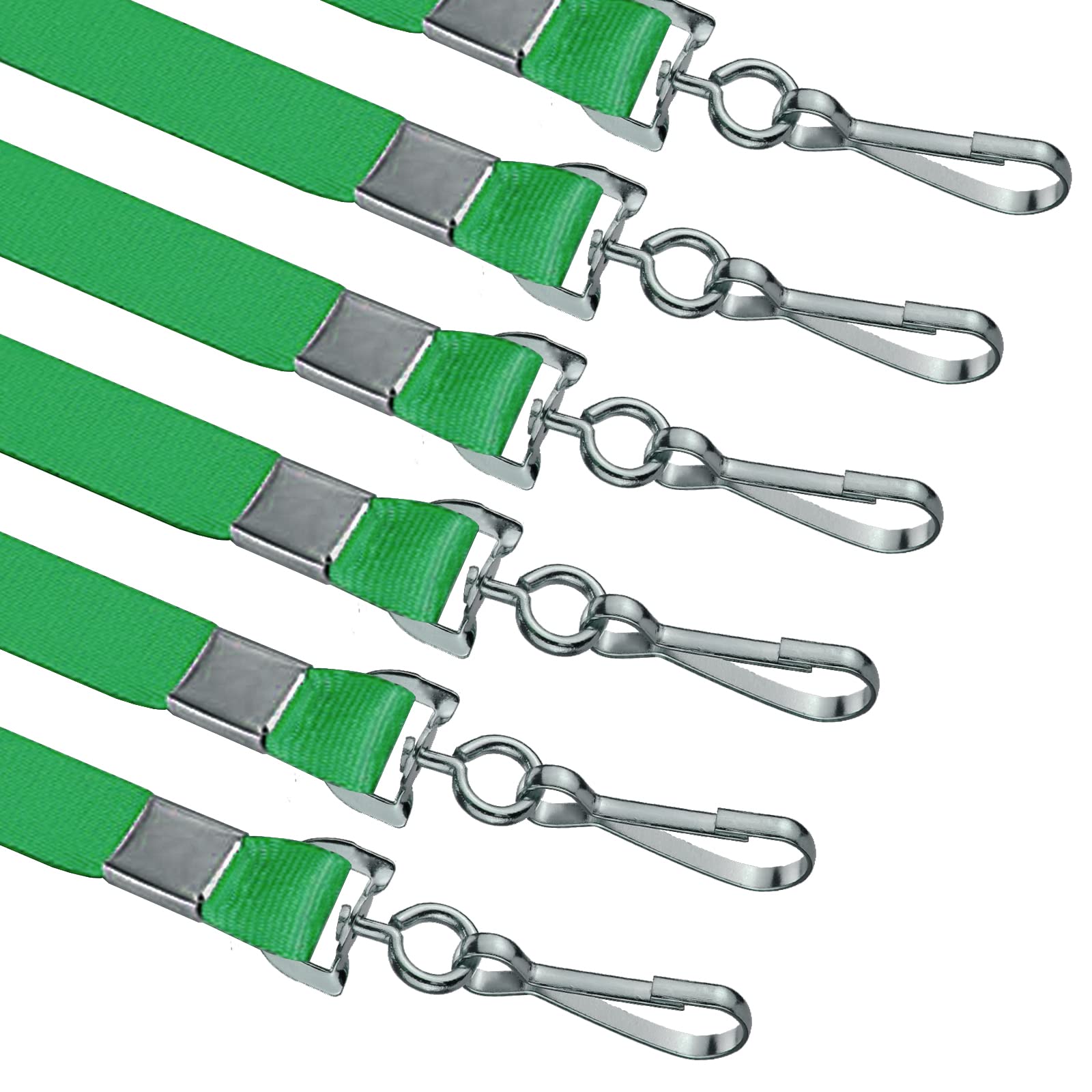 Bulk Green Lanyards with Swivel Hooks for ID Badges - Office & Events
